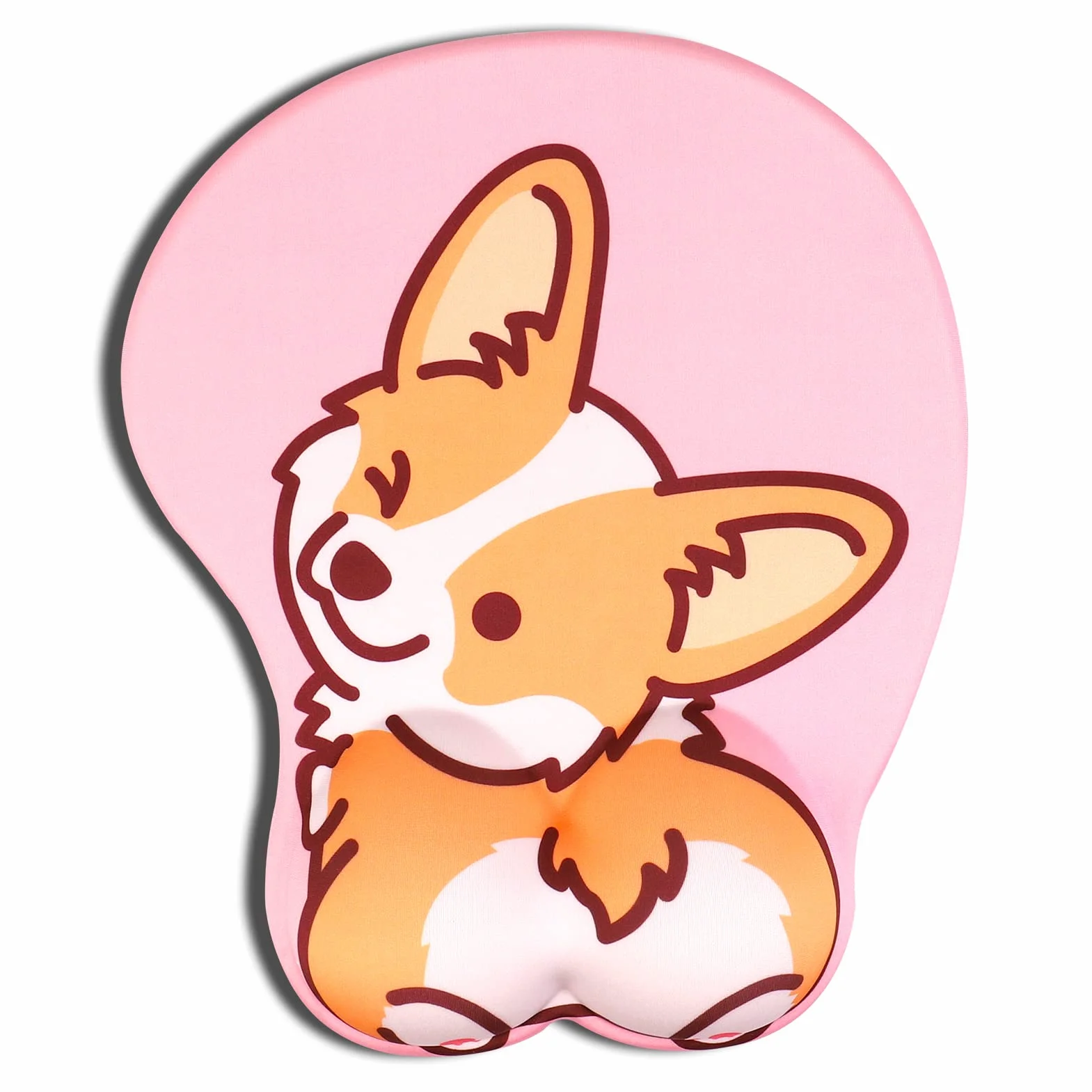 AOKSUNOVA Podkładka pod mysz 3D z poduszką żelową, ergonomiczna podkładka pod mysz z podkładką pod nadgarstek, uroczy motyw Corgi