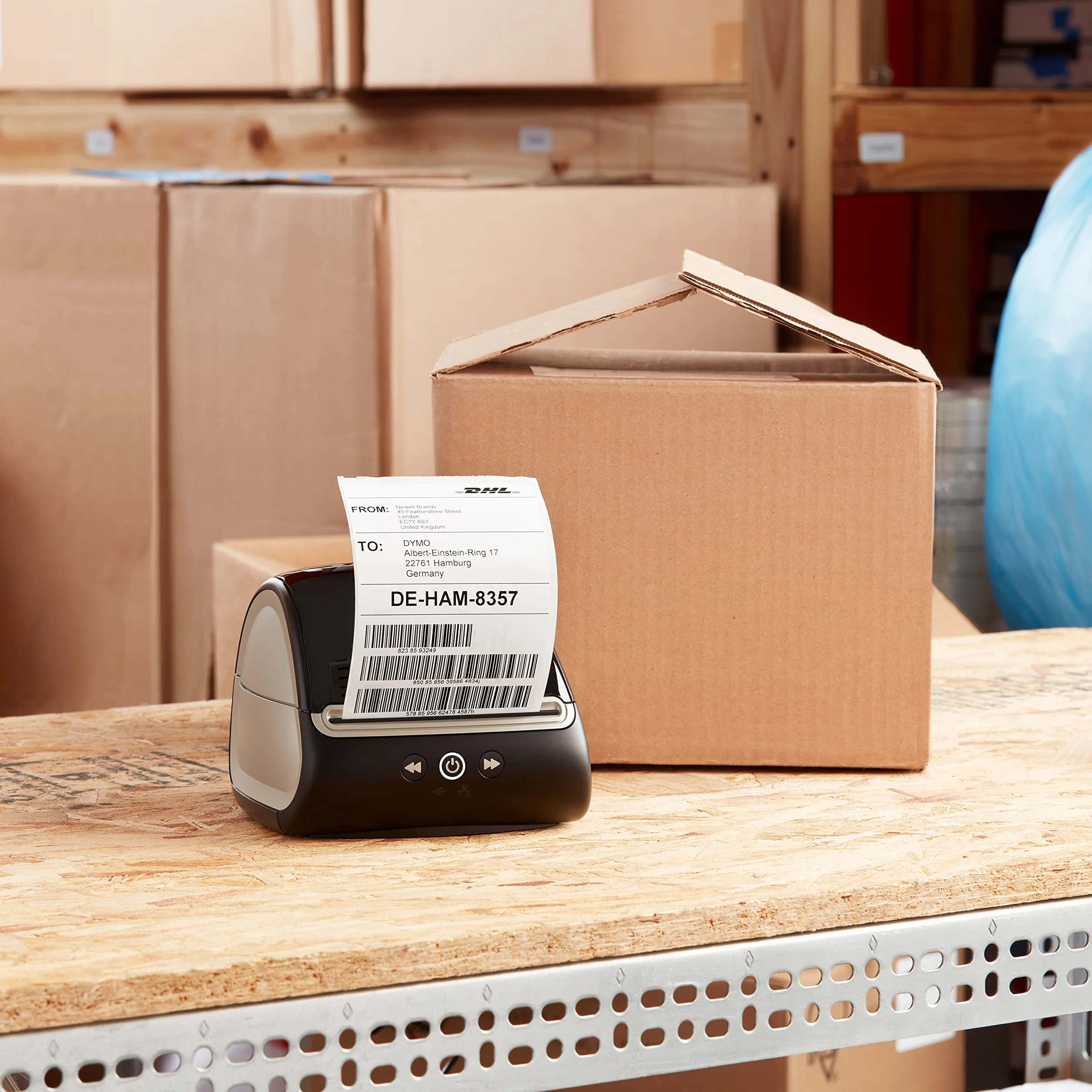 DYMO Authentic LabelWriter Etykiety wysyłkowe DHL, 102 mm x 210 mm, samoprzylepne, rolka 140 łatwych do odklejenia etykiet, dla LabelWriter 5XL/4XL, wyprodukowano w Europie