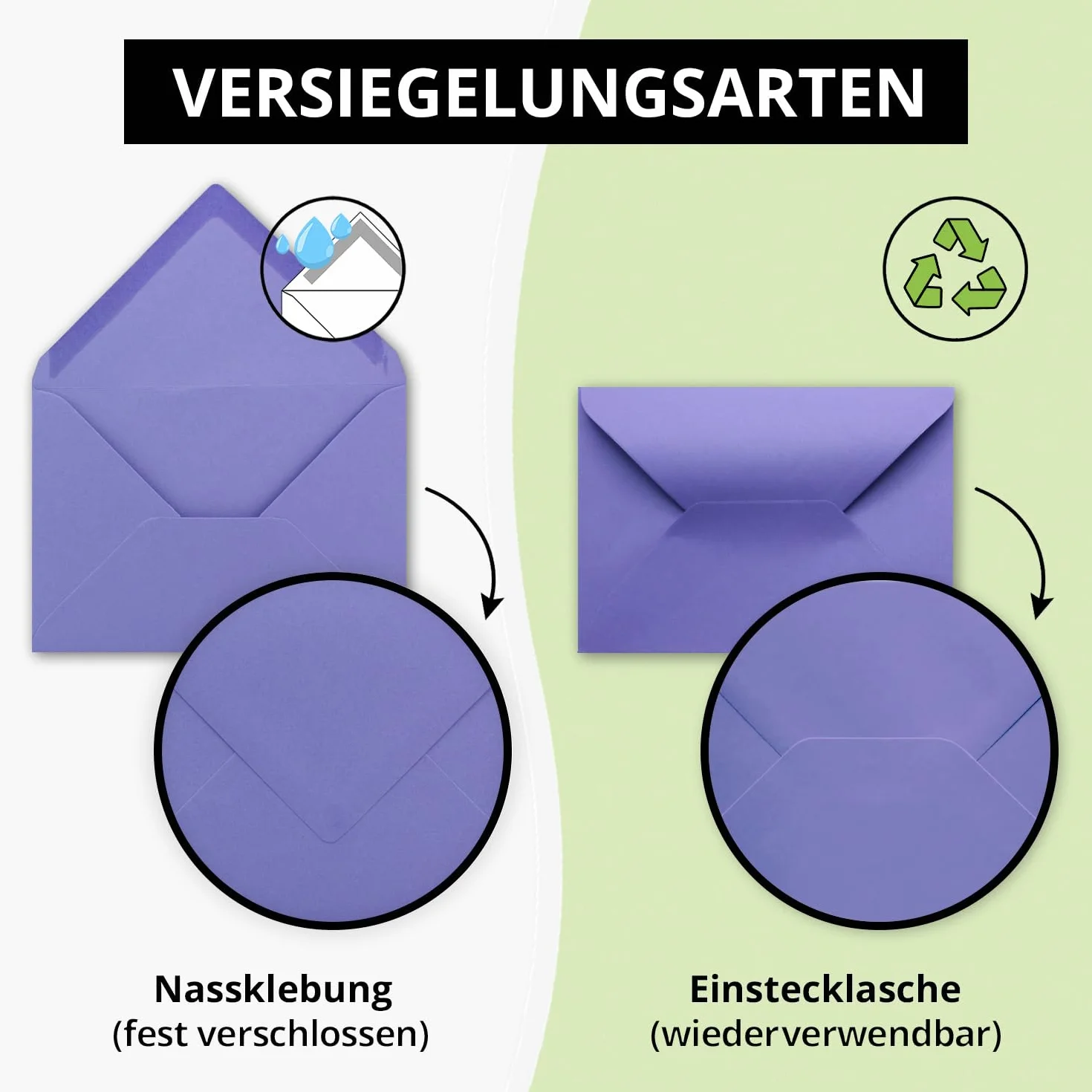Neuser FarbenFroh, koperty C5, 229 x 154 mm, zaklejane na mokro 25 Umschläge 20-Violett
