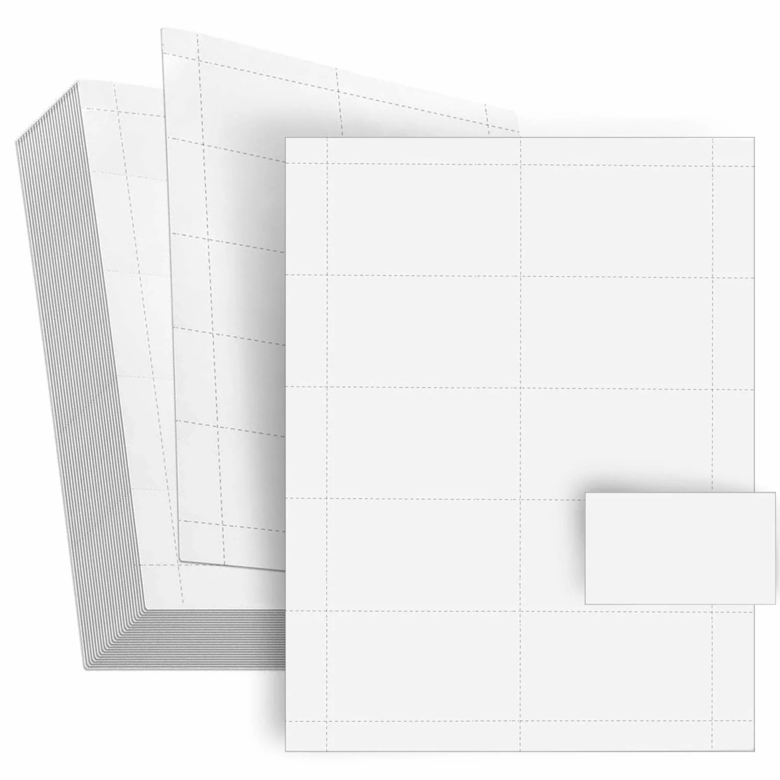 1000 sztuk pustych wizytówek do druku 89 x 51 mm, perforowany papier do drukarek atramentowych i laserowych, 10 kart na arkusz, biały