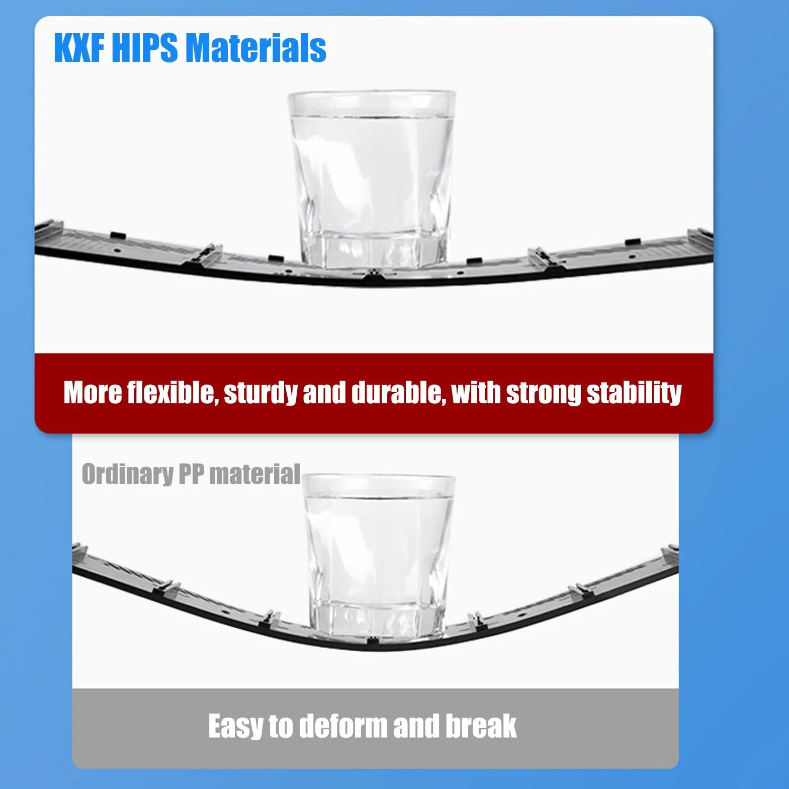 KXF Solidny plastikowy organizer na dokumenty HIPS A4, organizer na dokumenty, czasopisma, teczka, biurko, kuchnia, pudełko do przechowywania, półka, przegrody, 4 przegrody, ramka na dokumenty, szafka