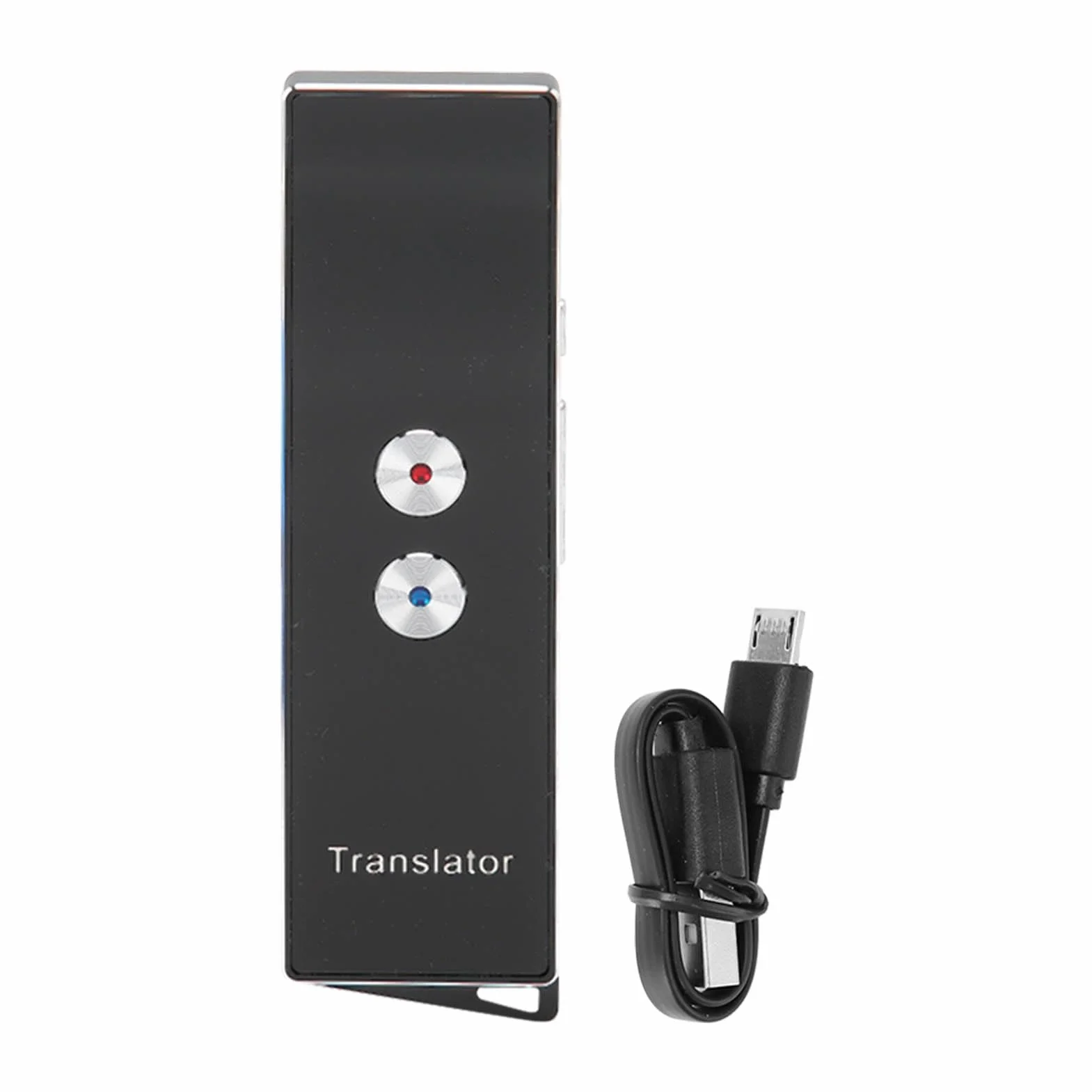 Urządzenie do tłumaczenia głosu, Bluetooth, natychmiastowy tłumacz z funkcją głosu, przenośne urządzenie do tłumaczenia, do nauki, podróży, biznesu, 74 języków i 70 akcentów (czarny)