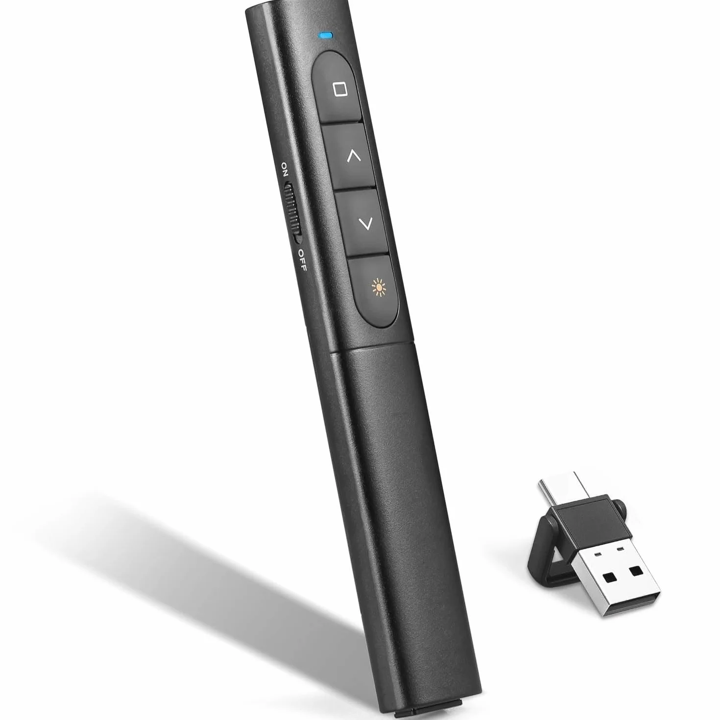 USB/Type-C 2 w 1 klik do prezentacji Powerpoint, hiperlink regulacja głośności bezprzewodowy prezentator zdalna prezentacja wskazówka slajd Advancer PPT klikacz do Mac iPad komputer laptop