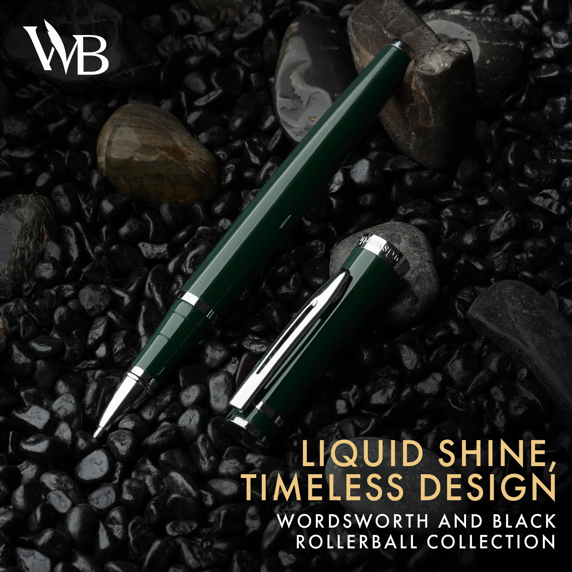 Wordsworth & Black Długopis Kulkowy Luksusowy Zielony Lakier Wykończenie Chromowane Wkład Atramentowy Prezent