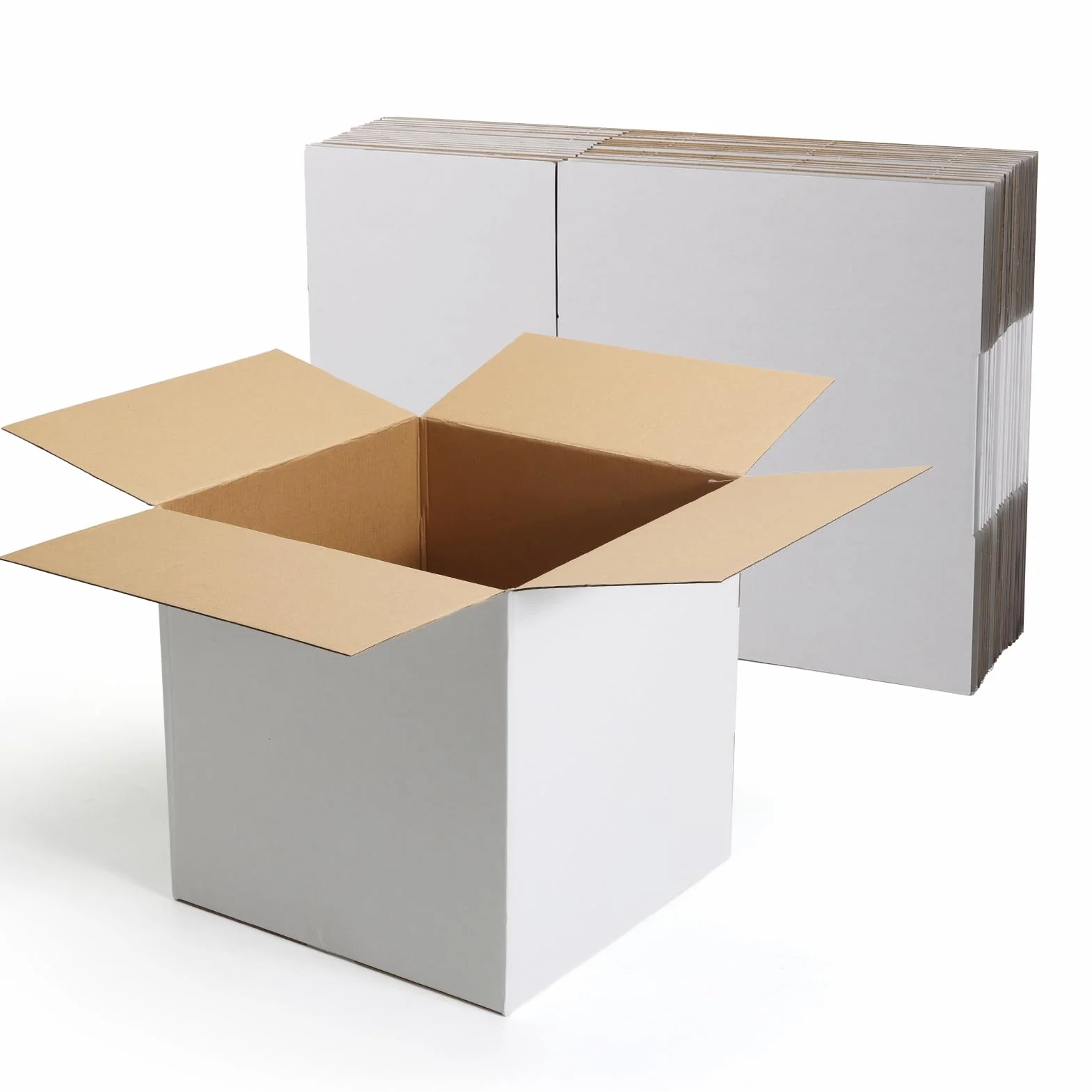 HORLIMER Pudełko kartonowe 30,5x30,5x30,5 CM białe, zestaw 10 pudełek kartonowych, idealne do pakowania i wysyłki pocztowej oraz jako pudełka prezentowe