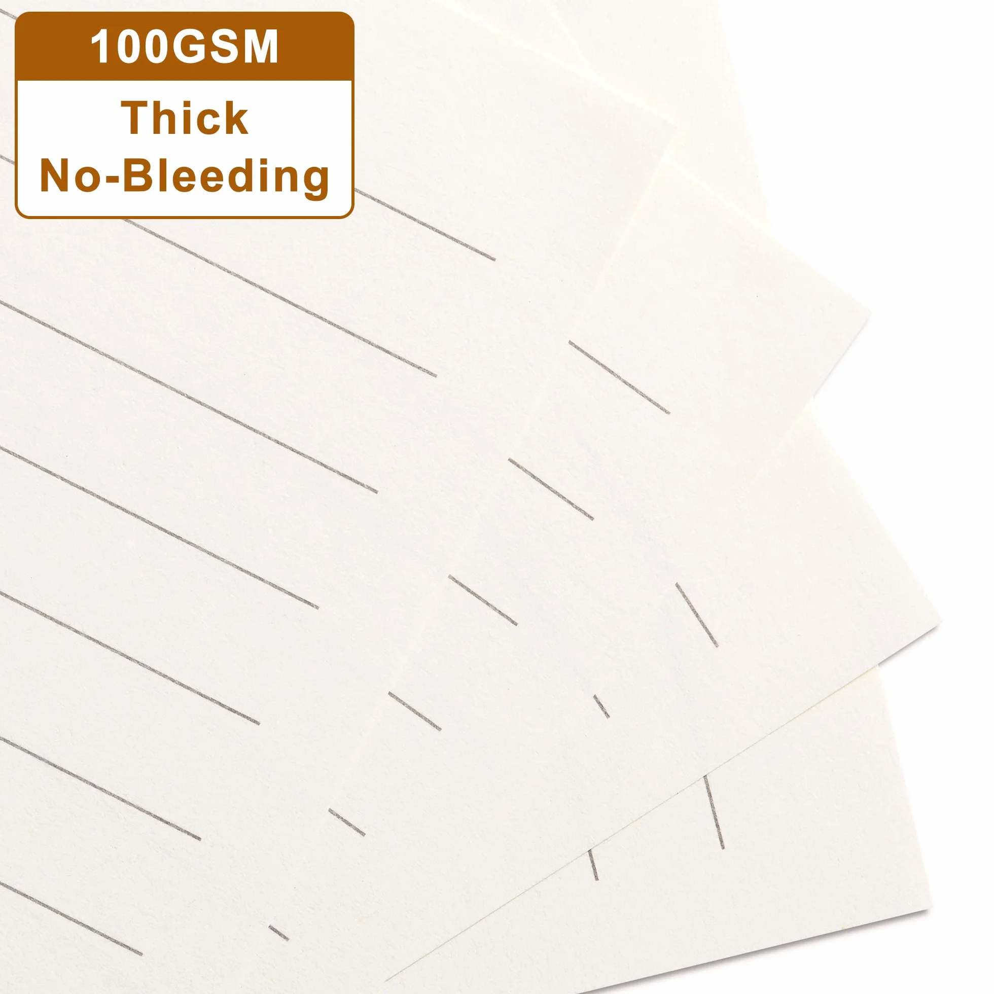 Papier w linie A5, 6-otworowy papier uzupełniający do segregatora A5, luźny liść w linie 8 mm, 80 arkuszy/160 stron, 14 x 20 cm, beżowy (2)