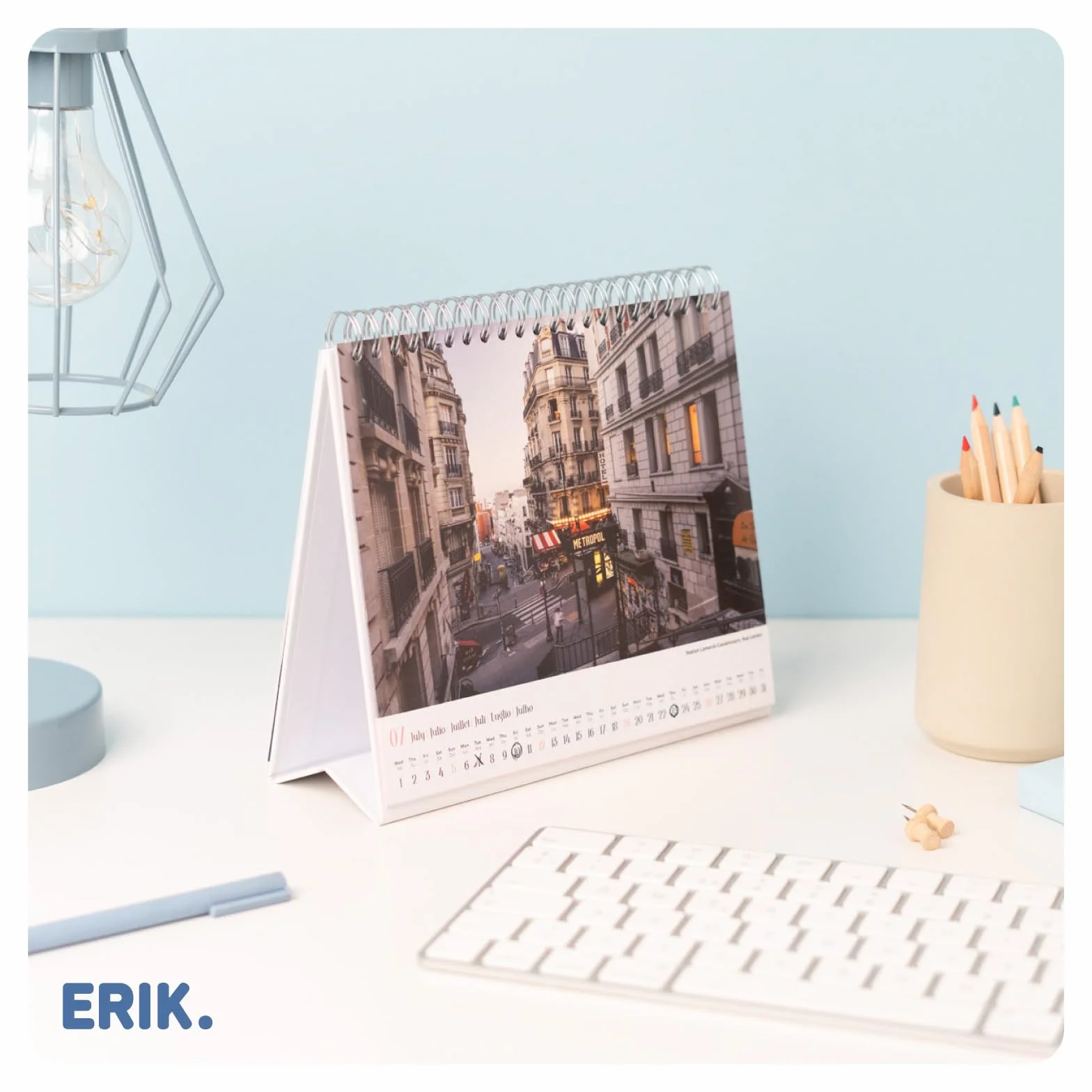 Grupo Erik Desk Calendar 2026 - Paris Calendar 2026 Month To View | Monthly Desk Planner, Desktop Gifts Under 10 Pounds | Travel Gifts For Friends