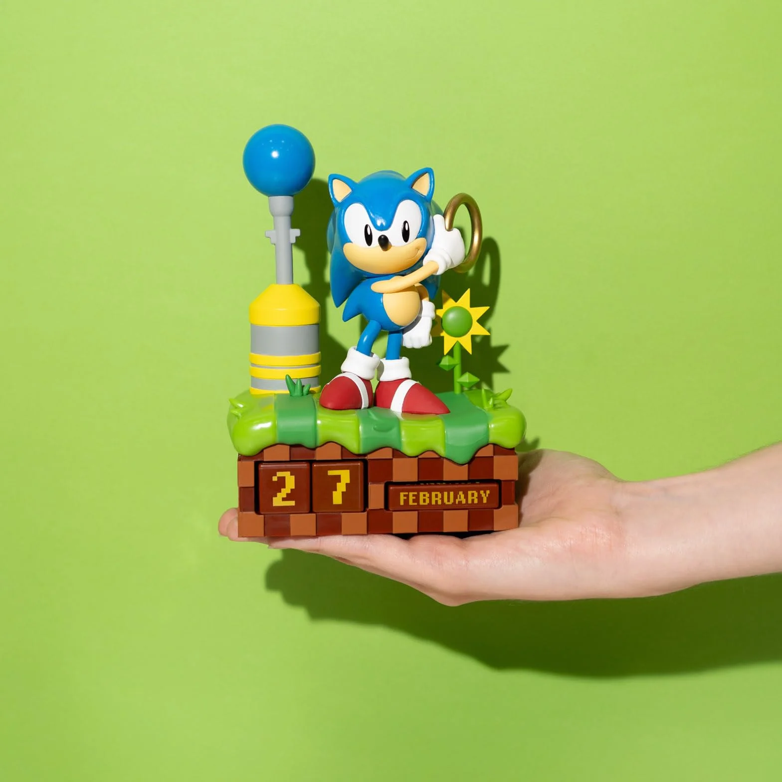 Grupo Erik Kalendarz wieczny Sonic 3D, kalendarz na biurko dla dzieci, dekoracja pokoju, pomysł na prezent, gadżet z postaciami, 12 x 16 x 8,5 cm