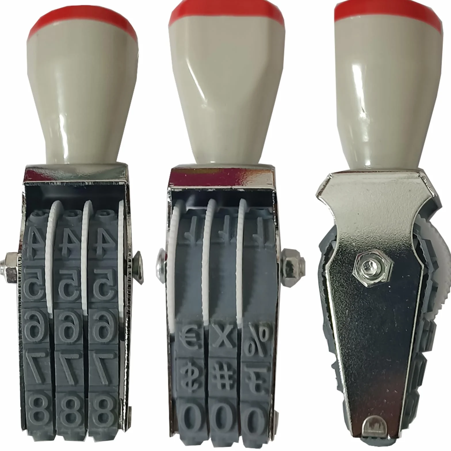 ZENG Regulowany 3-cyfrowy ręczny znaczek z cyfrą 0-9 i symbolami narzędzie do numeracji biurowej metalu/gumy nadruk 18 x 7 mm