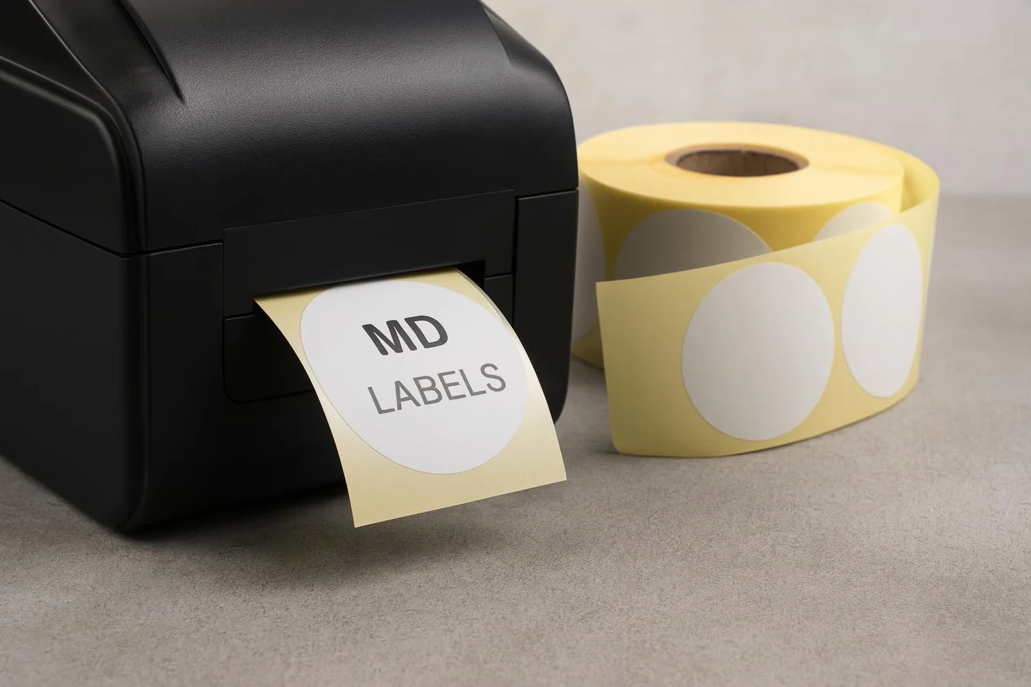 MD Labels Białe etykiety termiczne na rolce fi 70 mm 1000szt, trwale przylegające, do kodów kreskowych, białe etykiety samoprzylepne do opisywania