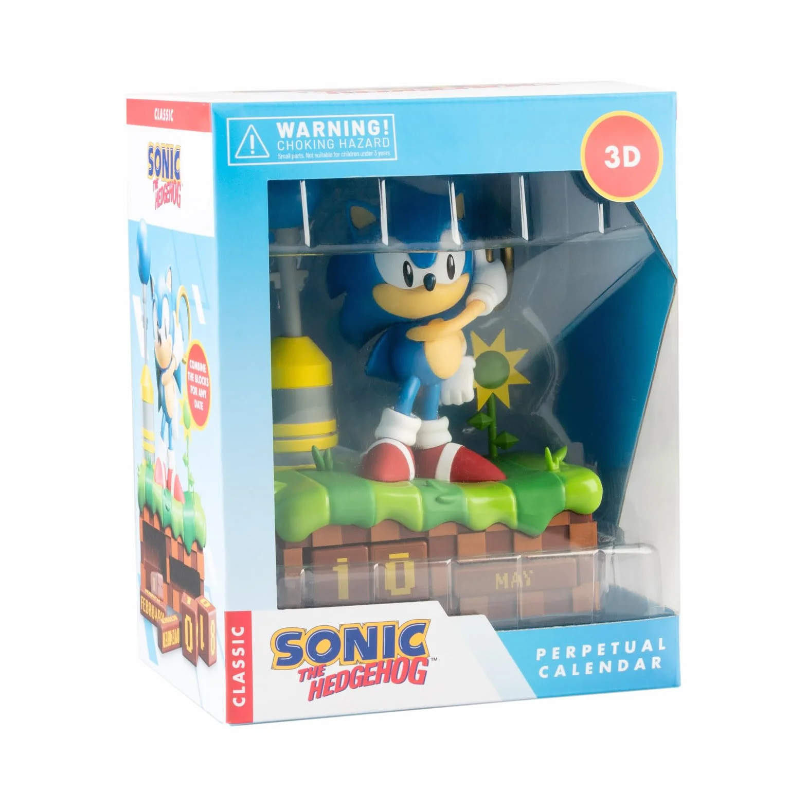 Grupo Erik Kalendarz wieczny Sonic 3D, kalendarz na biurko dla dzieci, dekoracja pokoju, pomysł na prezent, gadżet z postaciami, 12 x 16 x 8,5 cm