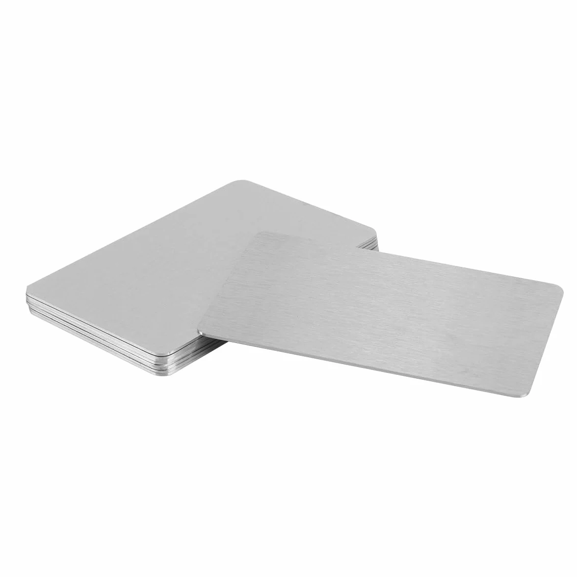 Riven 10 sztuk pustych metalowych wizytówek, wizytówek ze stali nierdzewnej, do grawerowania, drukowania, indywidualnego wzornictwa i wielu innych