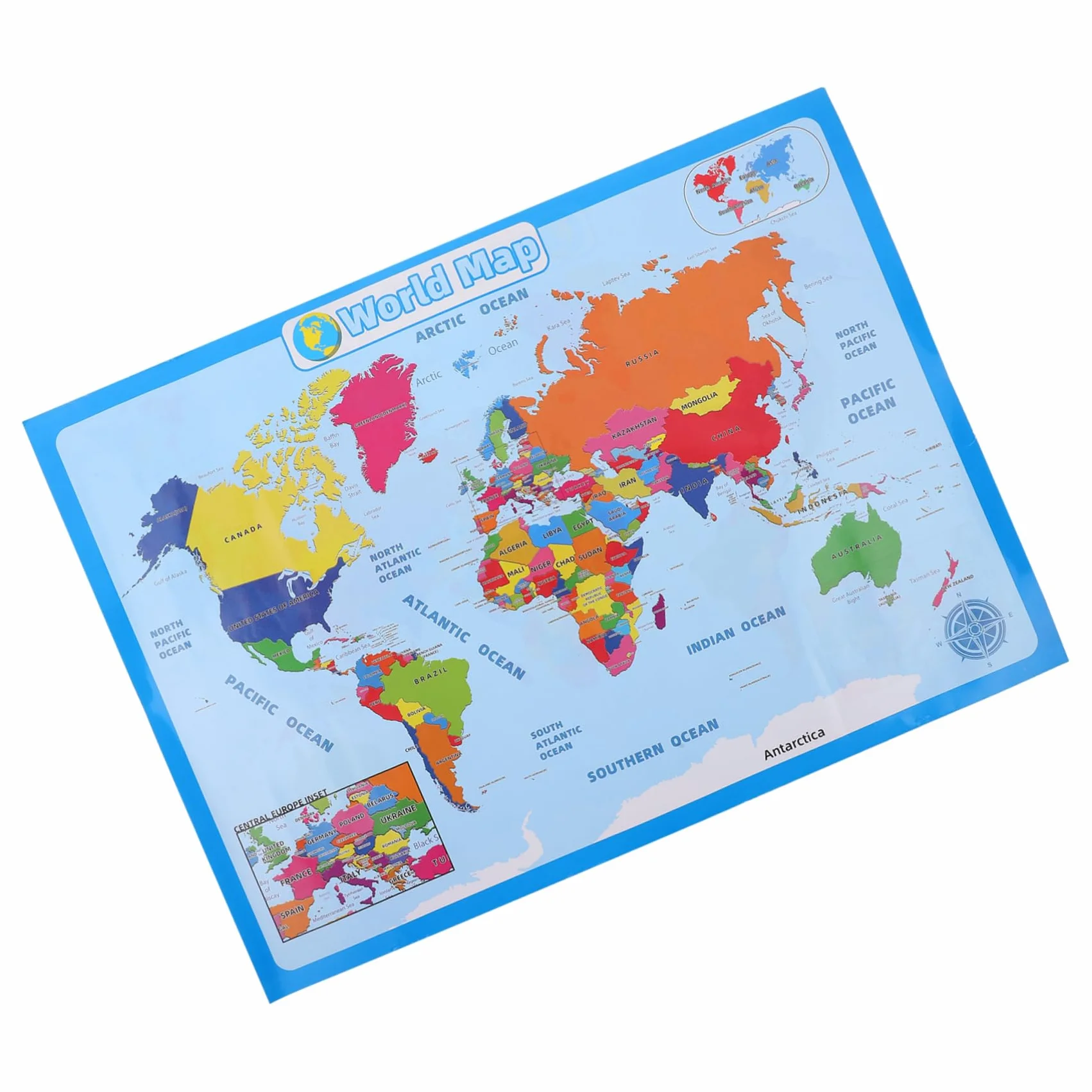 Parliky Map of The World Poster for Resistant Large World Map Preschool Educational Cognitive Poster for Assorted style Household Classroom Nursery Decoration