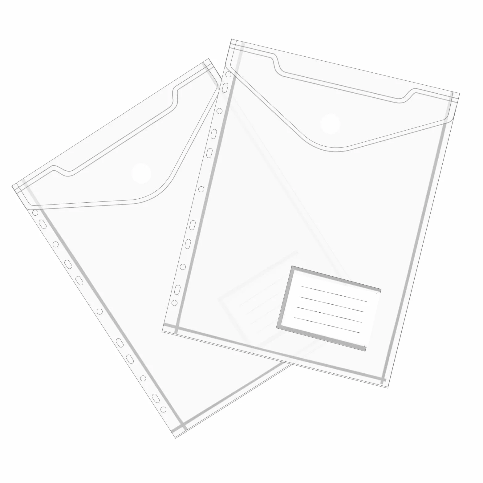 30 sztuk przezroczystych kieszonek na dokumenty 30,5 x 24 cm, format A4, teczka na dokumenty z zatrzaskiem, wodoszczelne teczki kolekcjonerskie do organizacji dokumentów
