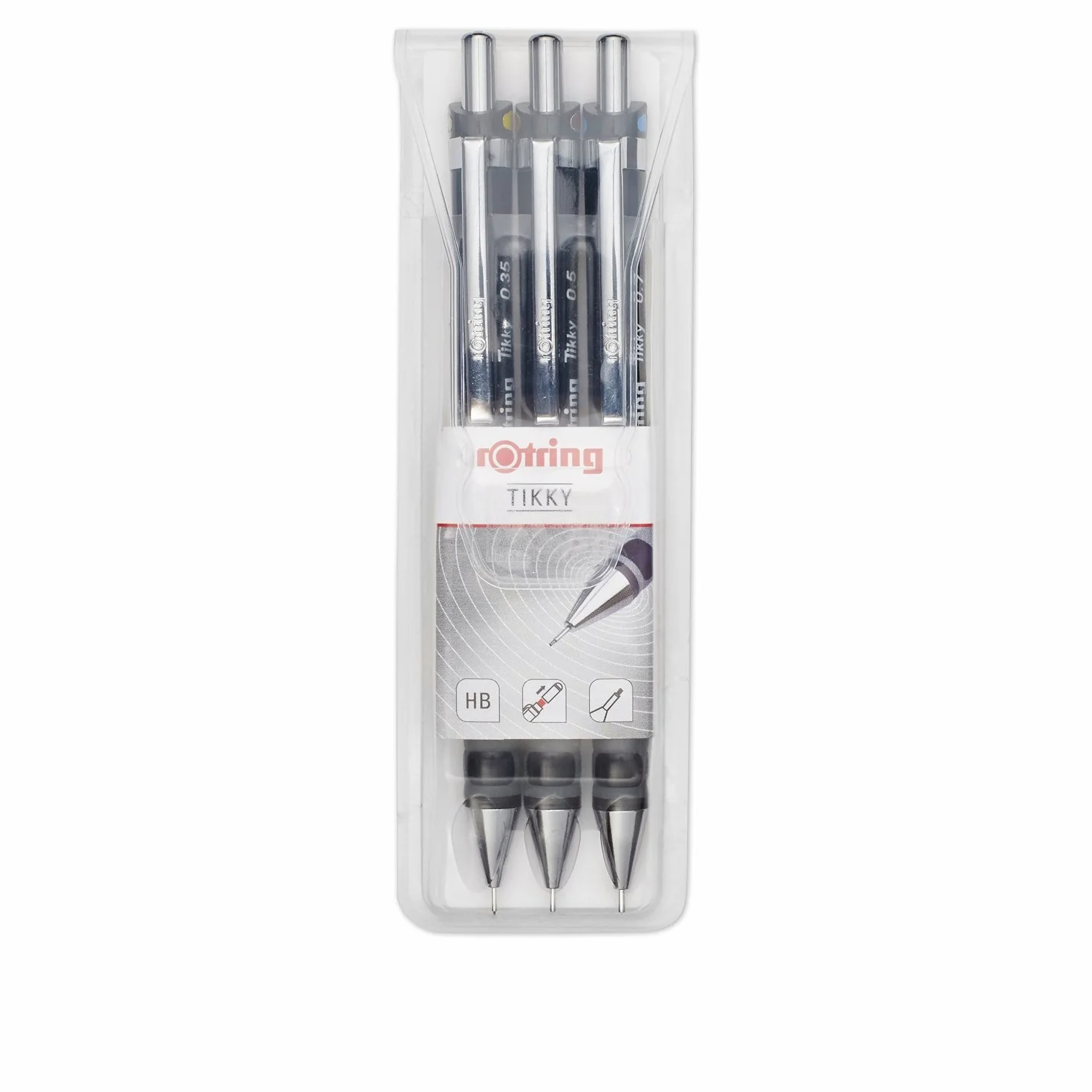 rOtring Tikky zestaw 3 kodowaniem kolorów 0,35 0,5 0,7 mm