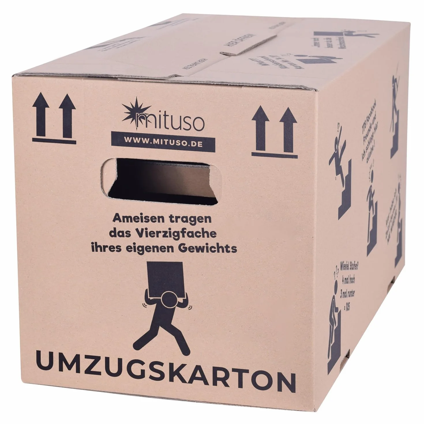 Kartony do przeprowadzki, 25 sztuk, 2-falowane, bardzo stabilne do 40 kg, 600 x 330 x 350 mm, karton z recyklingu, szybki montaż bez taśmy klejącej, pudełka do przenoszenia oraz pudełko archiwalne ze