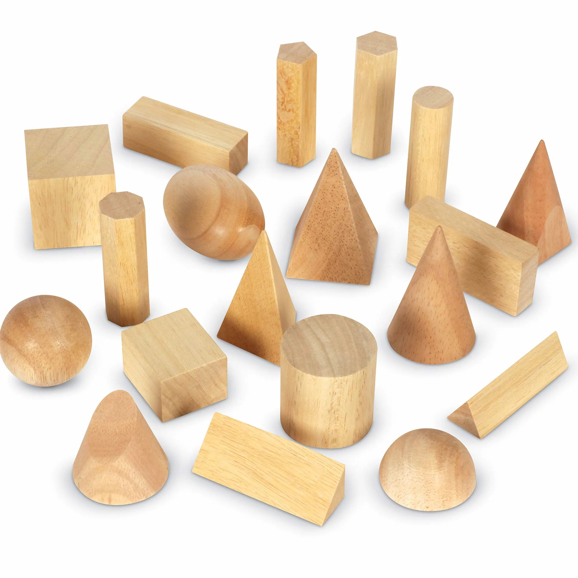Learning Resources Drewniane Geometryczny Cialo Stale 19-Kawałek Zestaw