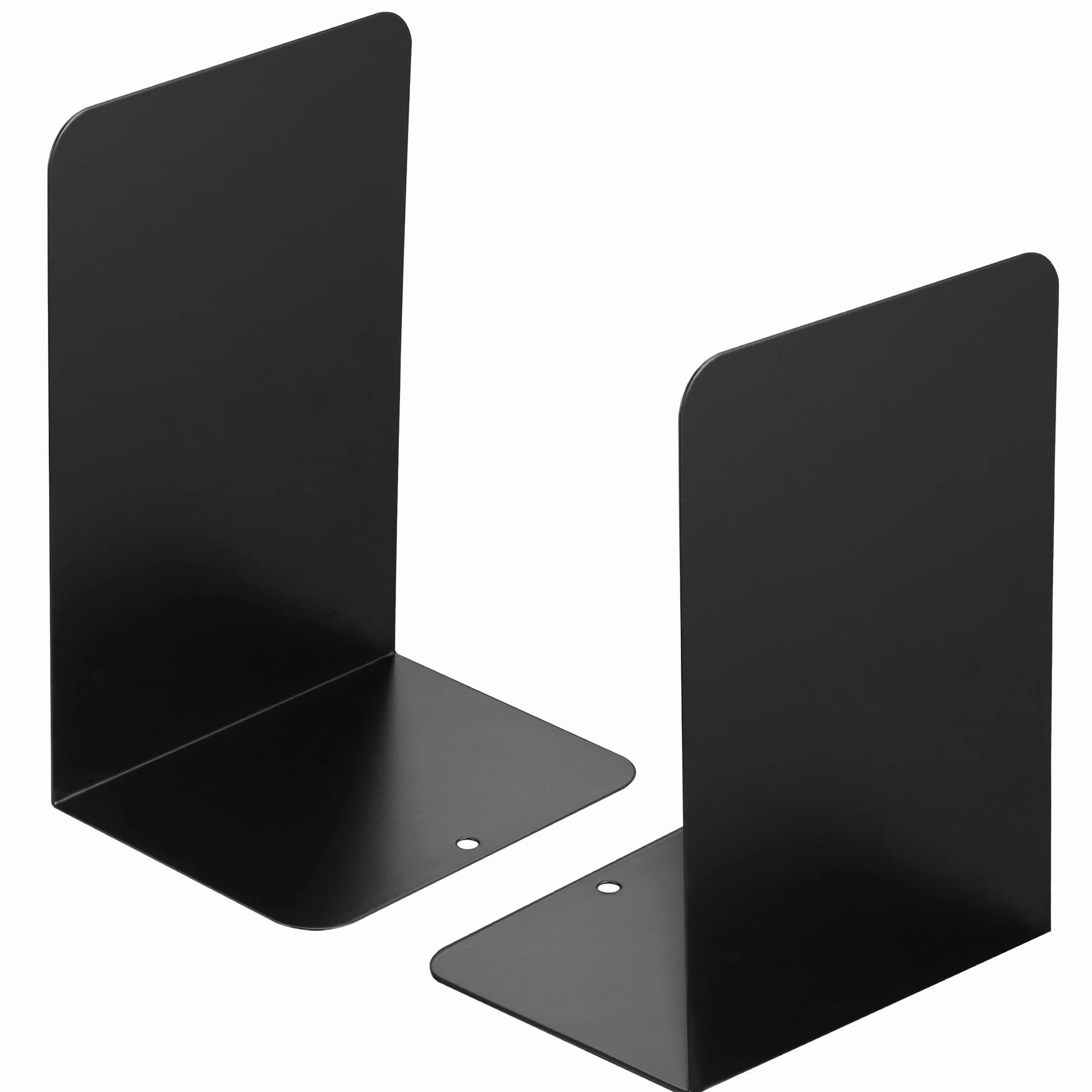 JIANTA 2 pary podpórek do książek, 4 sztuki, metalowe podpórki do książek, 20,5 x 13,5 x 10 cm, czarne, matowe, antypoślizgowe wzornictwo, do szkoły, domu, biura, biblioteki