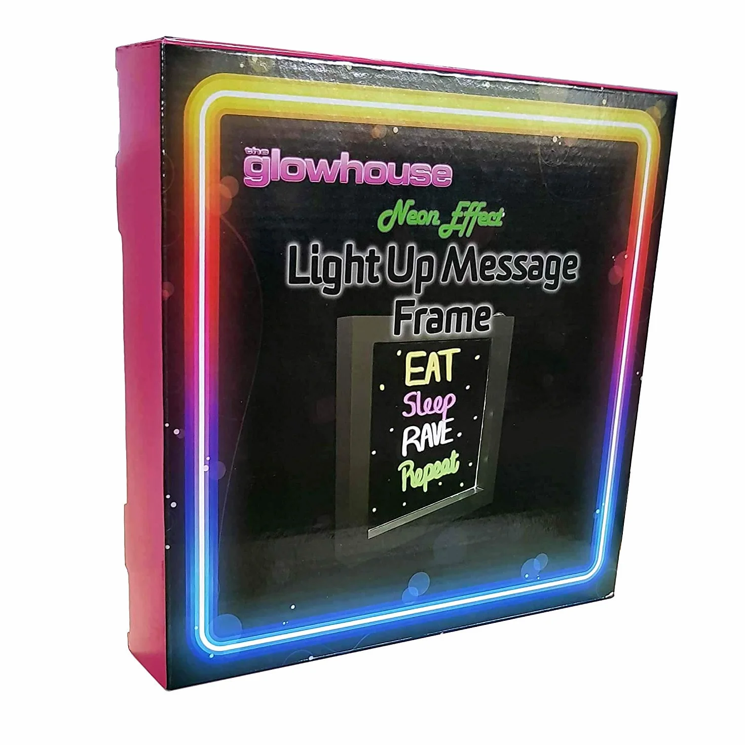 The Glowhouse Neonowa ramka LED tablica memo z 4 długopisami