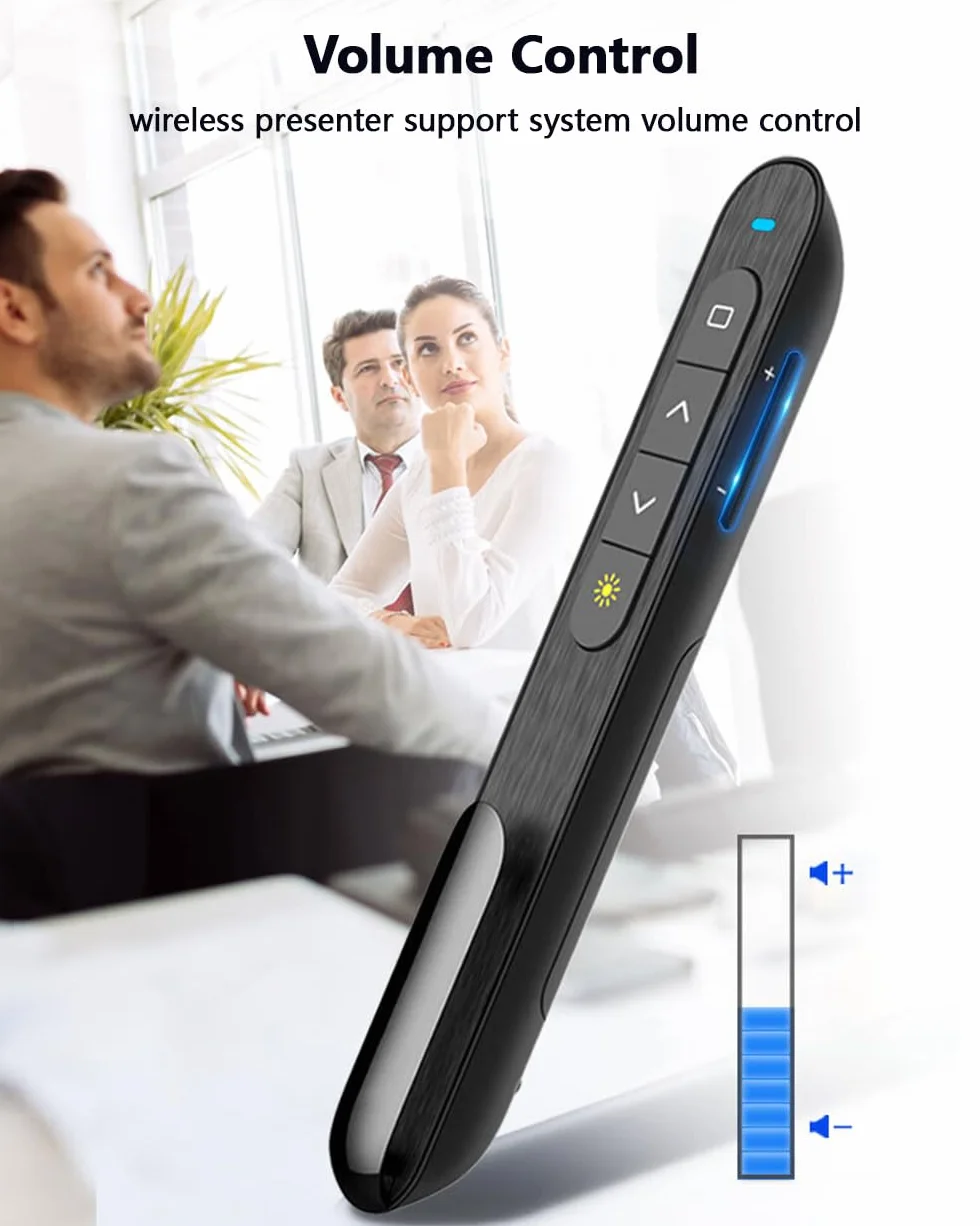 Wireless Presenter Remote Clicker Laser Pointer RF 2.4GHz USB Slide Advancer