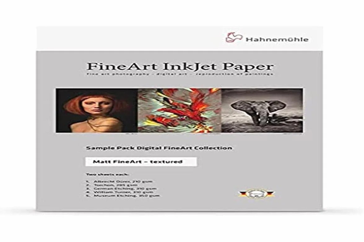 Hahnemühle 10640304 Digital FineArt Samplepack, teksturowana, matowa struktura, 210 x 297 mm,