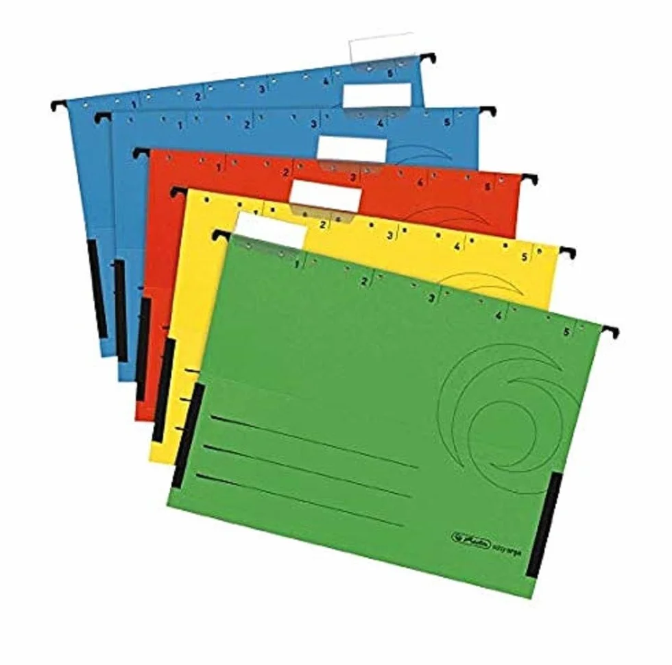Herlitz 6 cm uchwyt na etykiety do zawieszania plików - przezroczysty (50 sztuk)