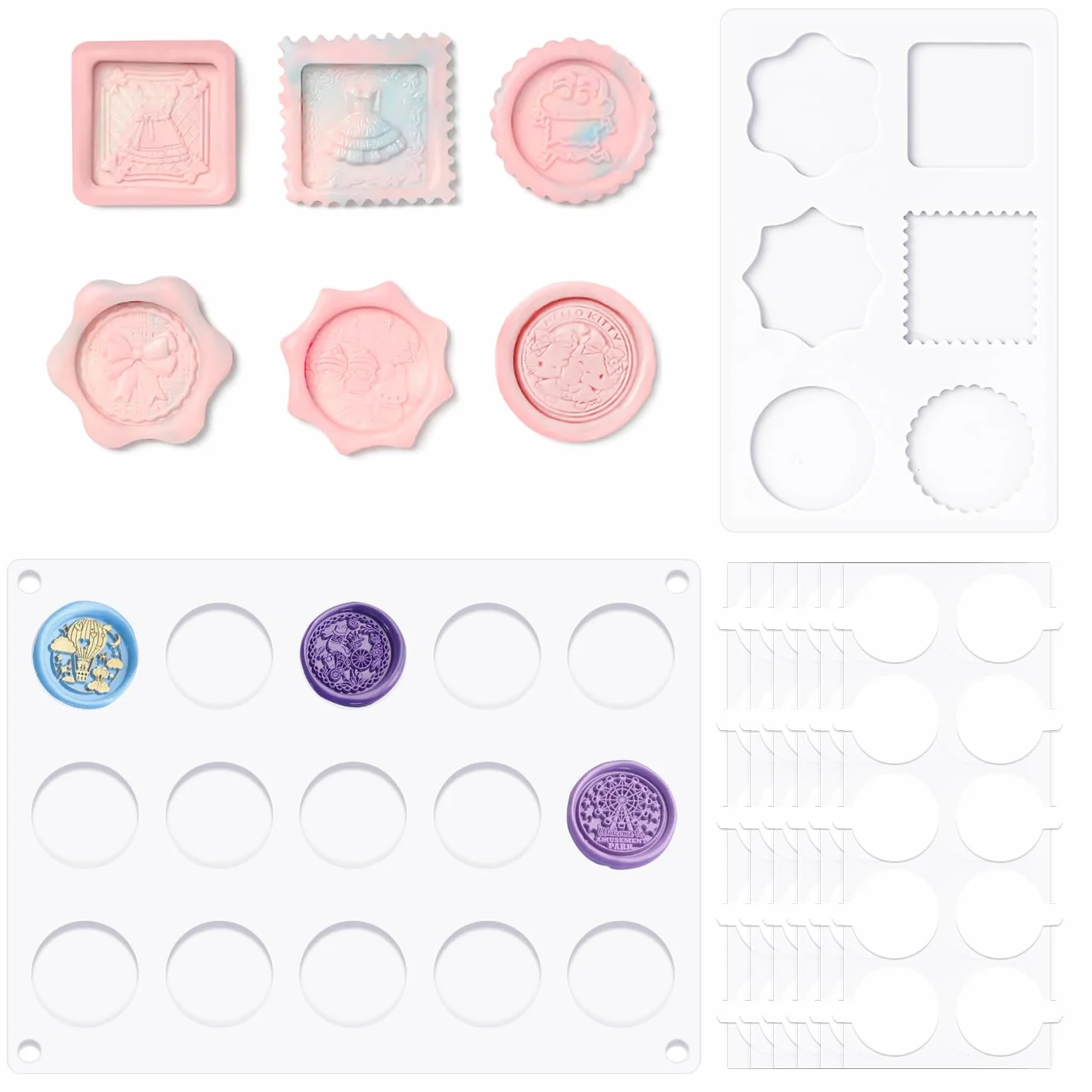Pieczęć woskowa silikonowa 60 sztuk dwustronny klej