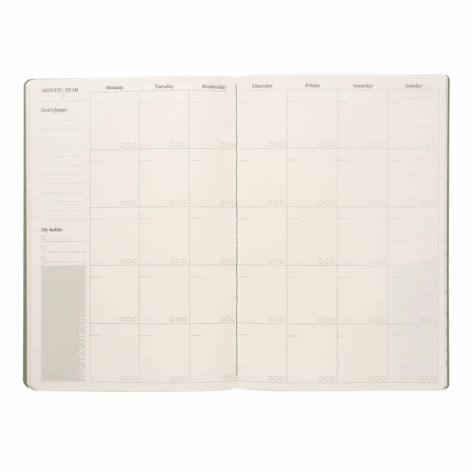 Kokonote Undated Planner - Matcha Latte Monthly Planner With 24 Months & Notes | University Essentials, Work From Home Essentials, Work Diary, Perpetual Calendar Book