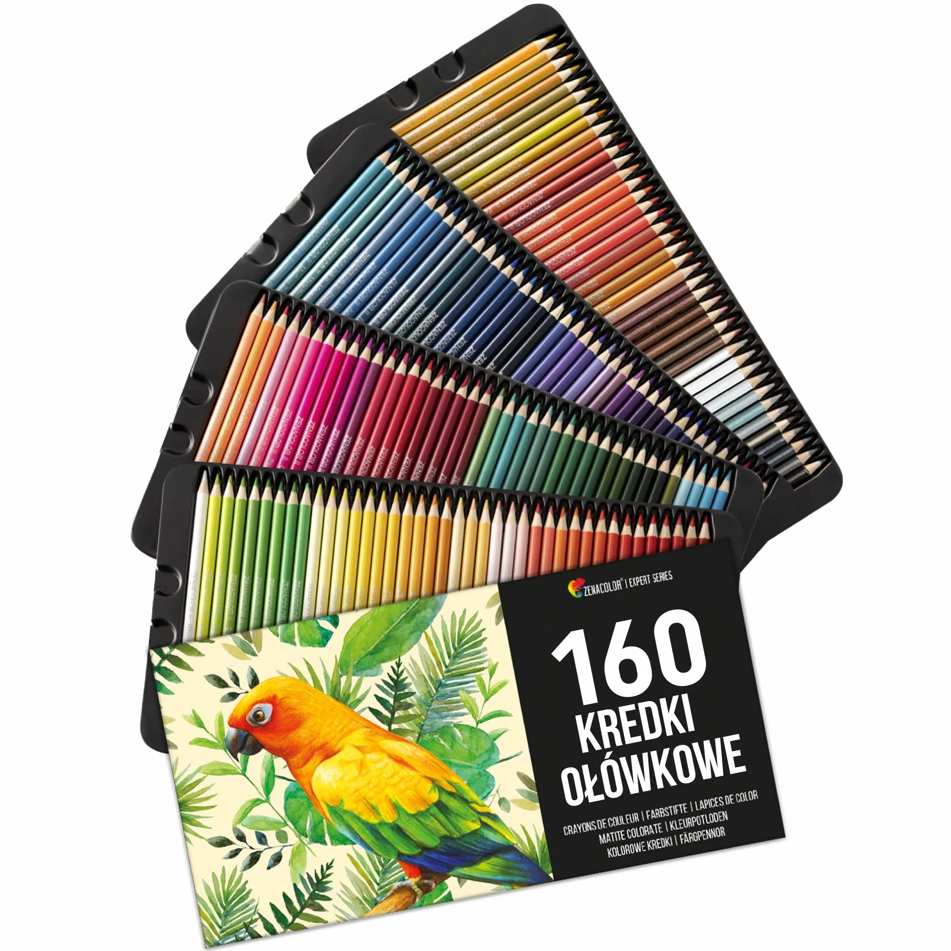 Zenacolor 160 kredek (numerowanych) - łatwe przechowywanie - profesjonalny zestaw kredek dla dorosłych i dzieci - idealny do kolorowanek dla dorosłych, szkicowników, przyborów szkolnych