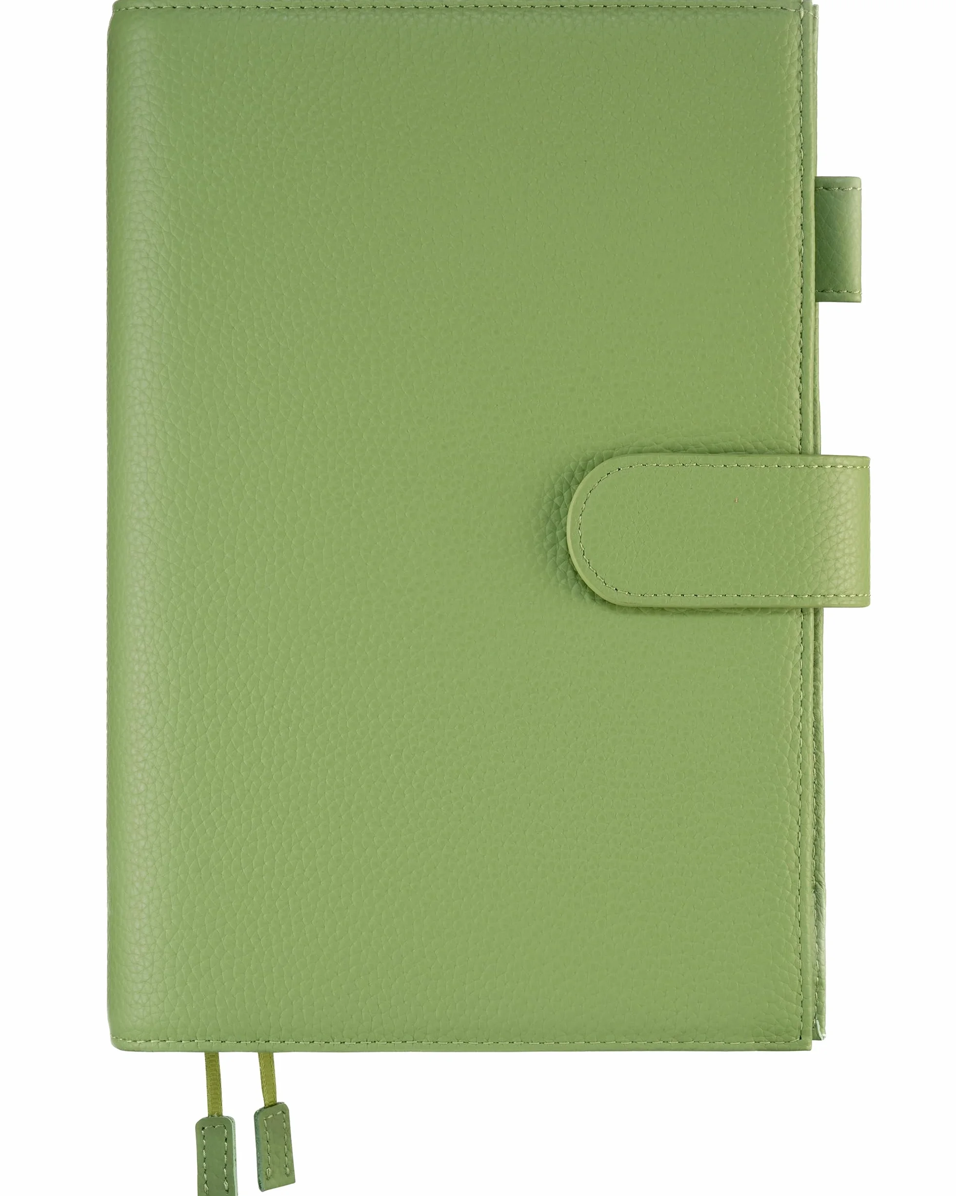 Skórzany pokrowiec do planera A5 Hobonichi Stalogy Midori Leuchtturm1917 z pętelką na długopis (zielony)