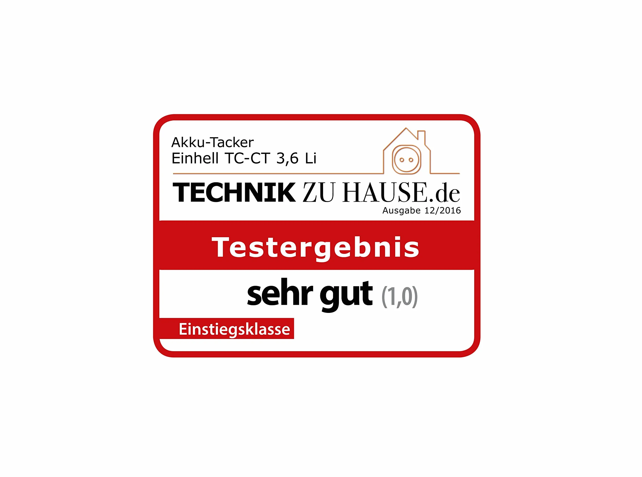 Einhell Zszywacz akumulatorowy TC-CT 3,6 Li (3,6 V, 1,3 Ah, 30 strzałów/min, ergonom. Softgrip, bezpieczny nos, dostawa wraz z metalowym pudełkiem, ładowarką i zszywkami)