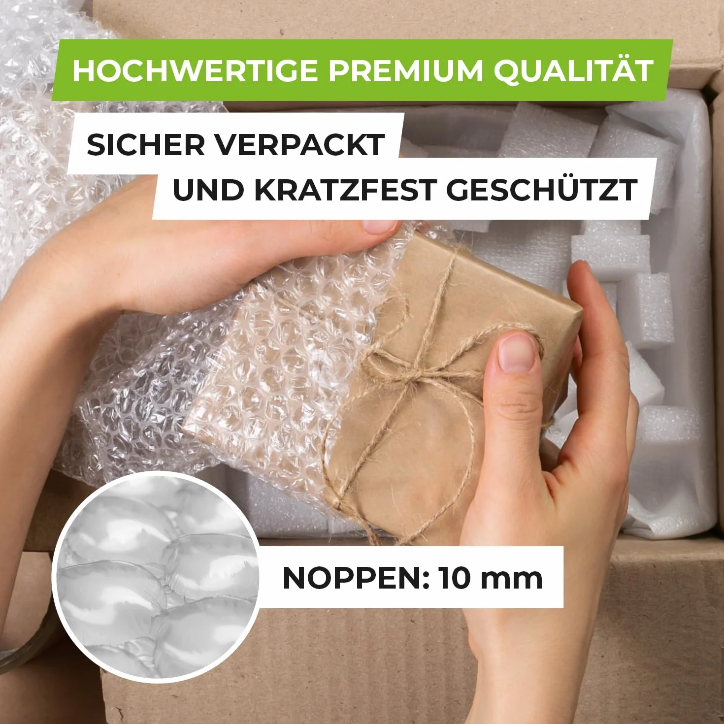 GreatVita 6 x folia bąbelkowa 40 cm x 10 m (50 my) | folia do wysyłki i pakowania do przeprowadzek | folia ochronna do delikatnych przedmiotów | 100% nadaje się do recyklingu, jakość premium z