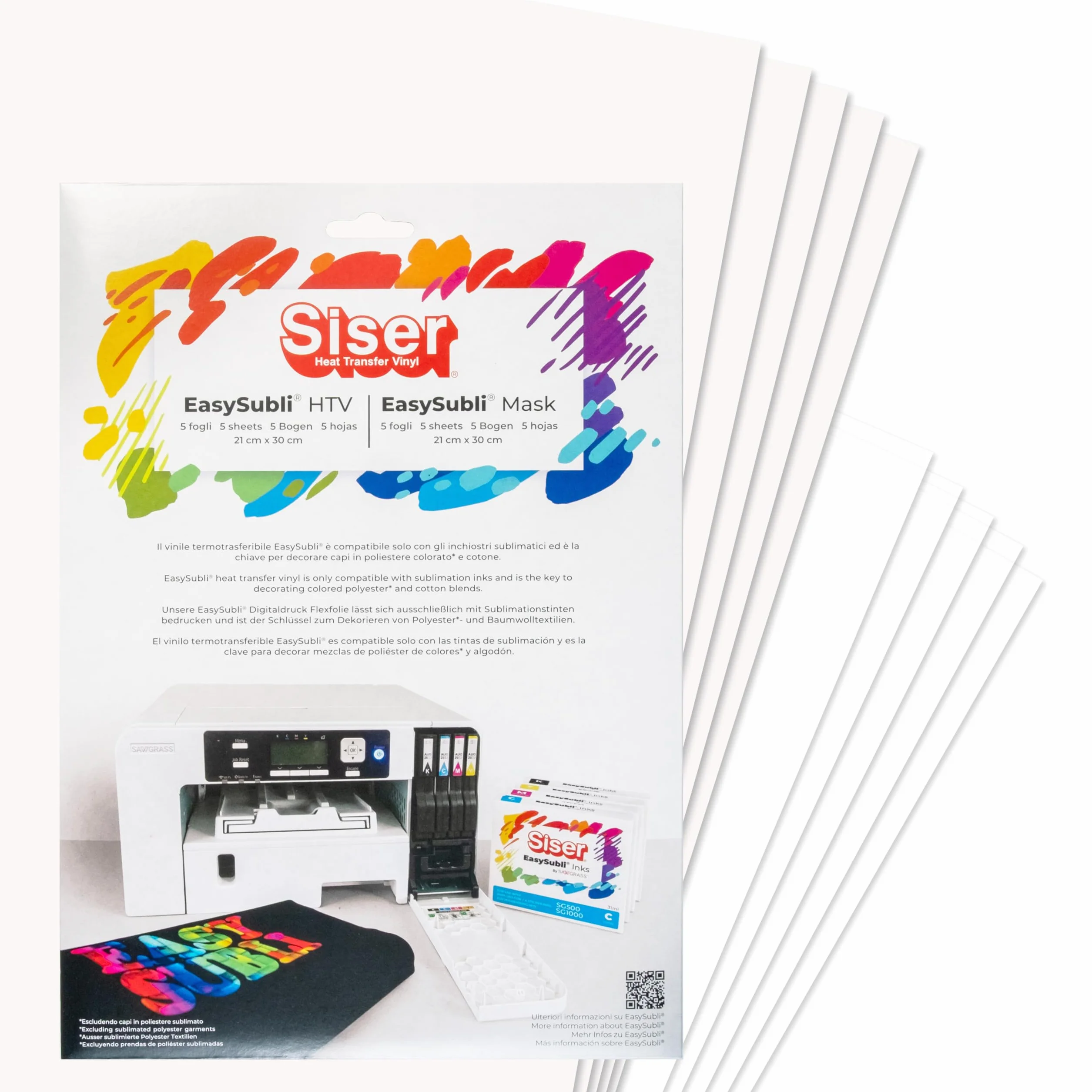 Siser Easy Subli Pack 5+5 termotransferowy winyl do druku sublimacyjnego A4