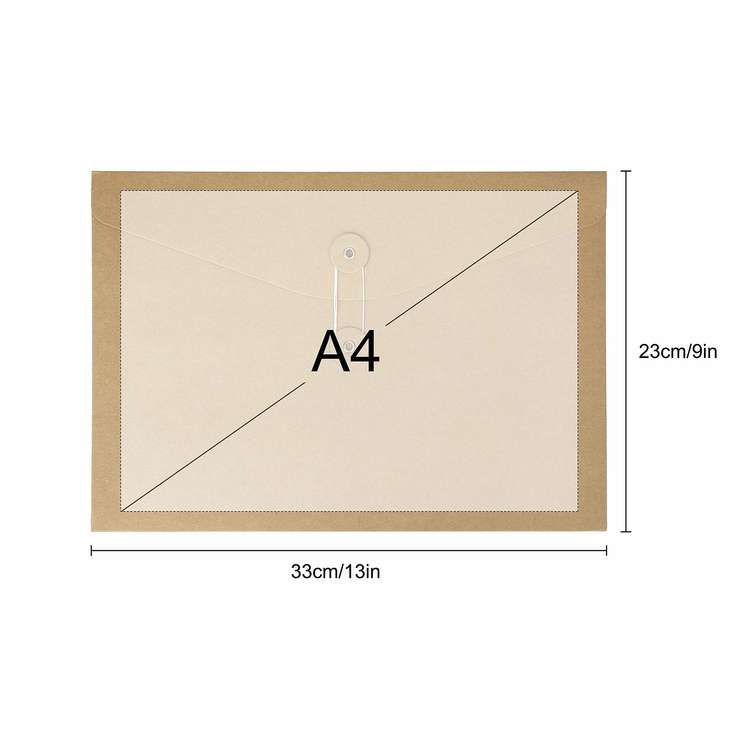 Koperty z papieru kraftowego, teczki na dokumenty w formacie A4, portfel papierowy, zapięcie na sznurek i guziki, 10 szt. kieszeni projektowych, organizer, torba do biura, szkoły, brązowe