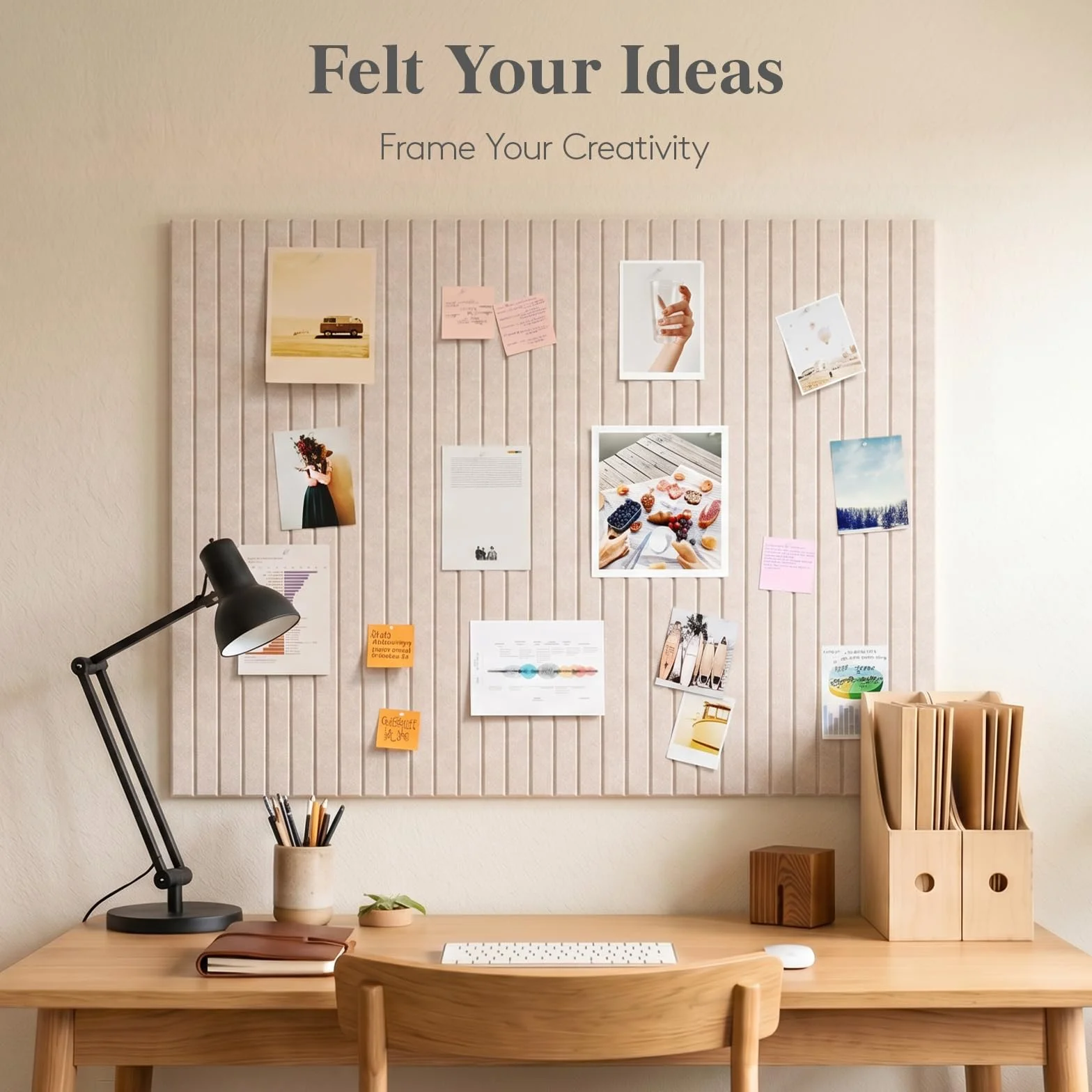 Lifewit Filcowa Tablica 120 x 90 cm Samoprzylepna, 12-Pack Alternatywa dla Tablica Korkowa, Vision Board Cork Board Memo z 50 Pinezkami do Biura, Kuchni i Pokoju Dziecięcego, Beż Owsiany