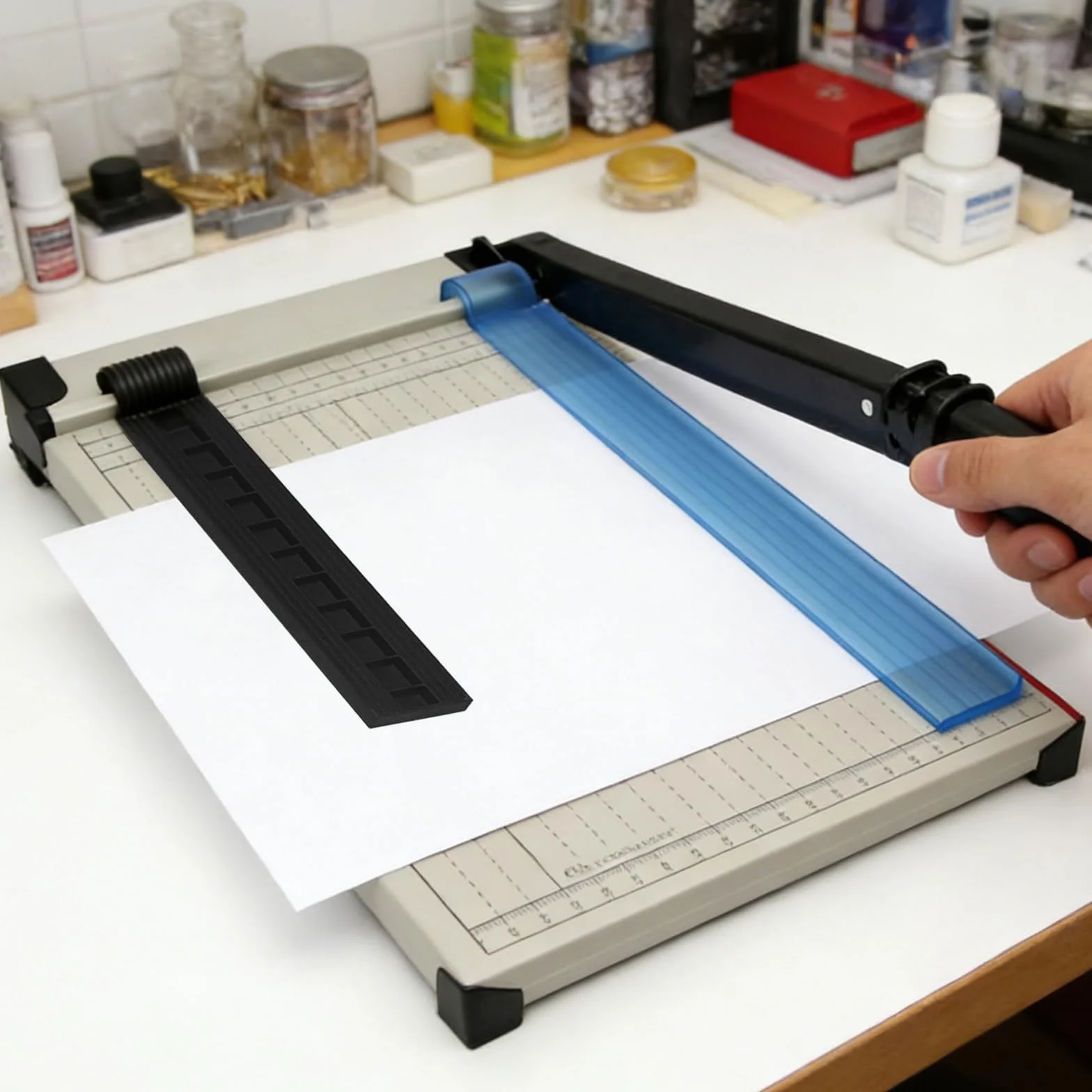Przecinarka do papieru A4 z dźwignią, do cięcia papieru, metalu, wielofunkcyjna maszyna do cięcia papieru, etykiet, zdjęć, formatu A4