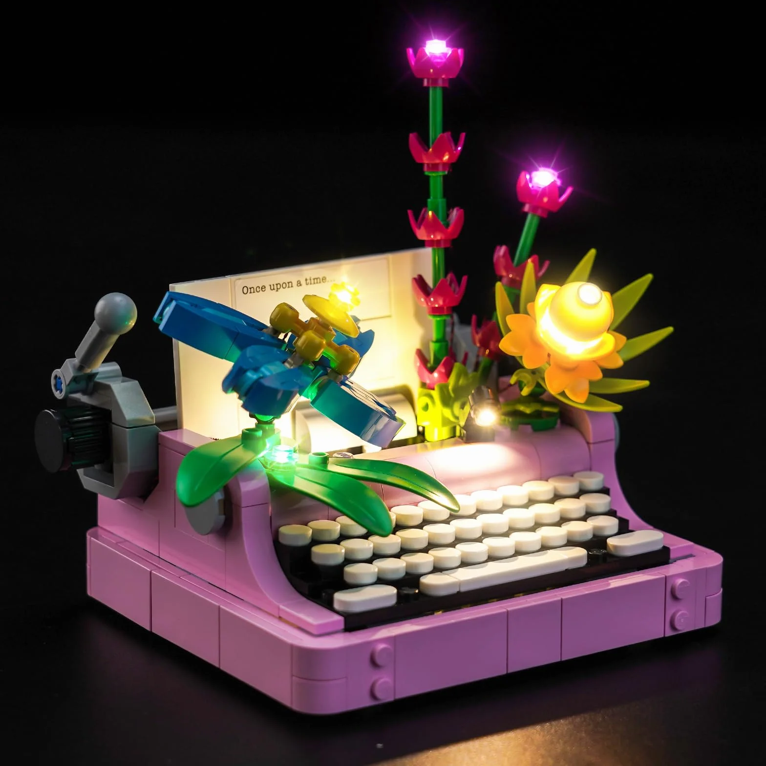 Zestaw oświetlenia LED kompatybilny z Lego Typewriter with Flowers 31169 (bez modelu), zestaw do dekoracji kompatybilny z Lego Typewriter with Flowers (model z klocków)