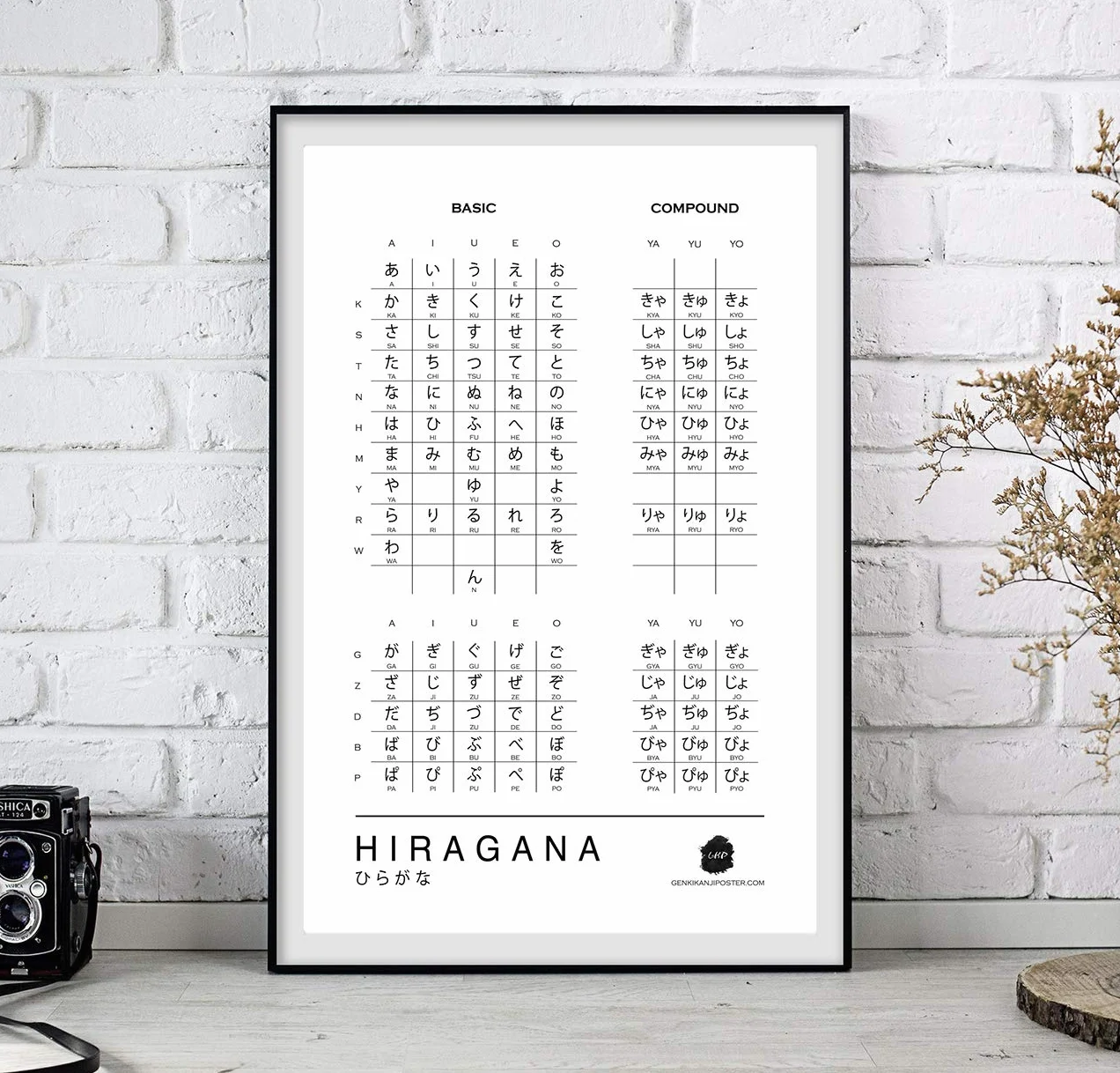Genki Kanji Poster Wykresy hiragana i katakana do nauki języka japońskiego (28 x 43 cm laminowane wydruki, nieoprawione) (Hiragana + Katakana Combo Pack)