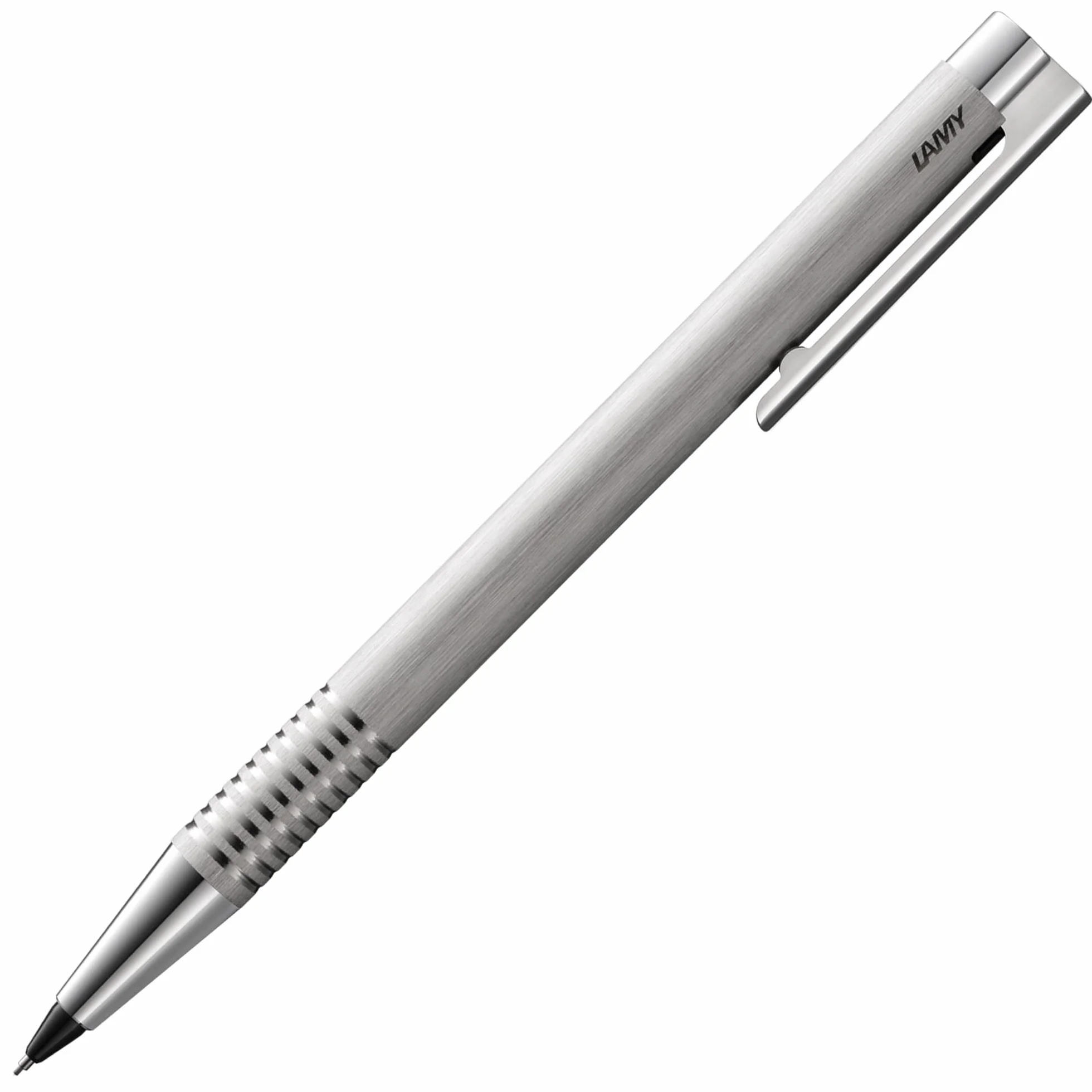 Lamy Zestaw logo brushed z długopisu 206 wraz z wkładem o dużej pojemności M 16 czarny i ołówkiem mechanicznym 106 z drobnym wkładem M 40 (0,7 mm), w zestawie skórzane etui czarne i opakowanie na