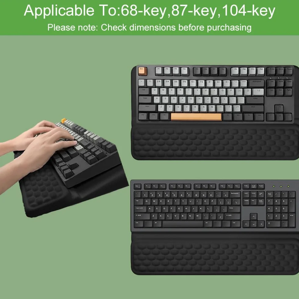 Sightday Ergonomiczna podkładka pod nadgarstek do klawiatury z podstawą, 2-w-1 podkładka pod nadgarstek do klawiatury, miękka pianka z pamięcią kształtu, podkładka pod klawiaturę, antypoślizgowa