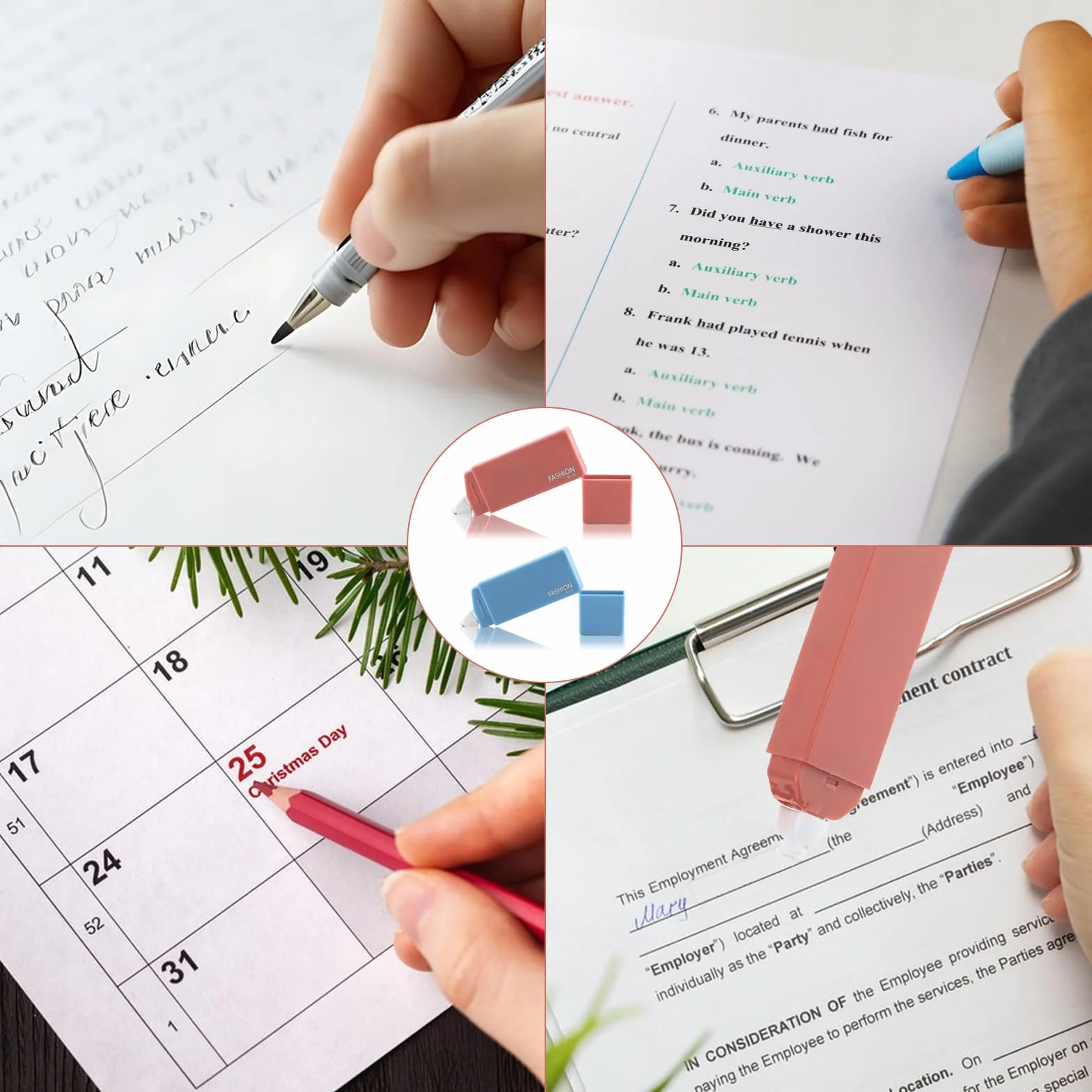 12 sztuk rolek korekcyjnych, mysz korekcyjna, taśmy korekcyjne, rolka Aesthetic, taśma korekcyjna, z nakładką ochronną, dla studentów, domu, szkoły, pracowników biurowych (26 x 77 mm)