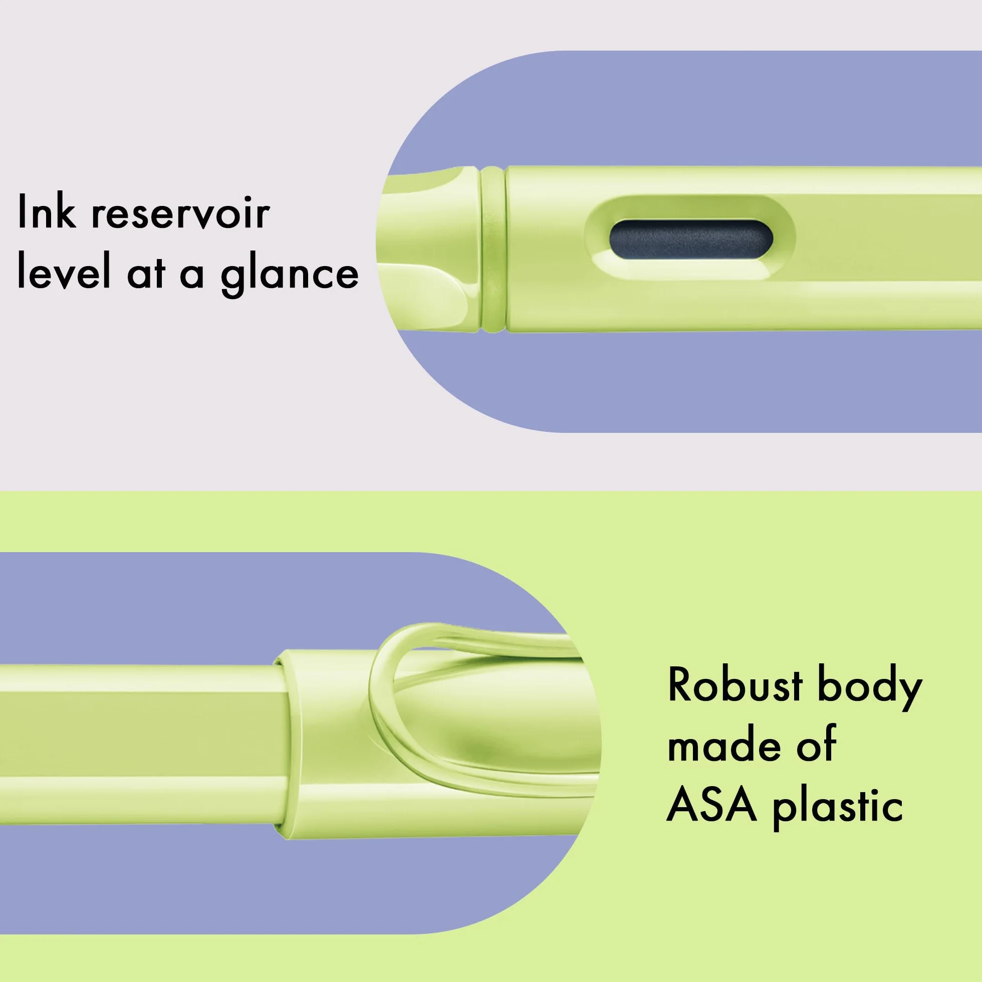 Lamy safari springgreen pióro wieczne z ergonomicznym uchwytem i polerowaną stalówką stalową o szerokości kreski EF – wytrzymałe tworzywo sztuczne ASA – w zestawie wkład atramentowy T 10 niebieski –