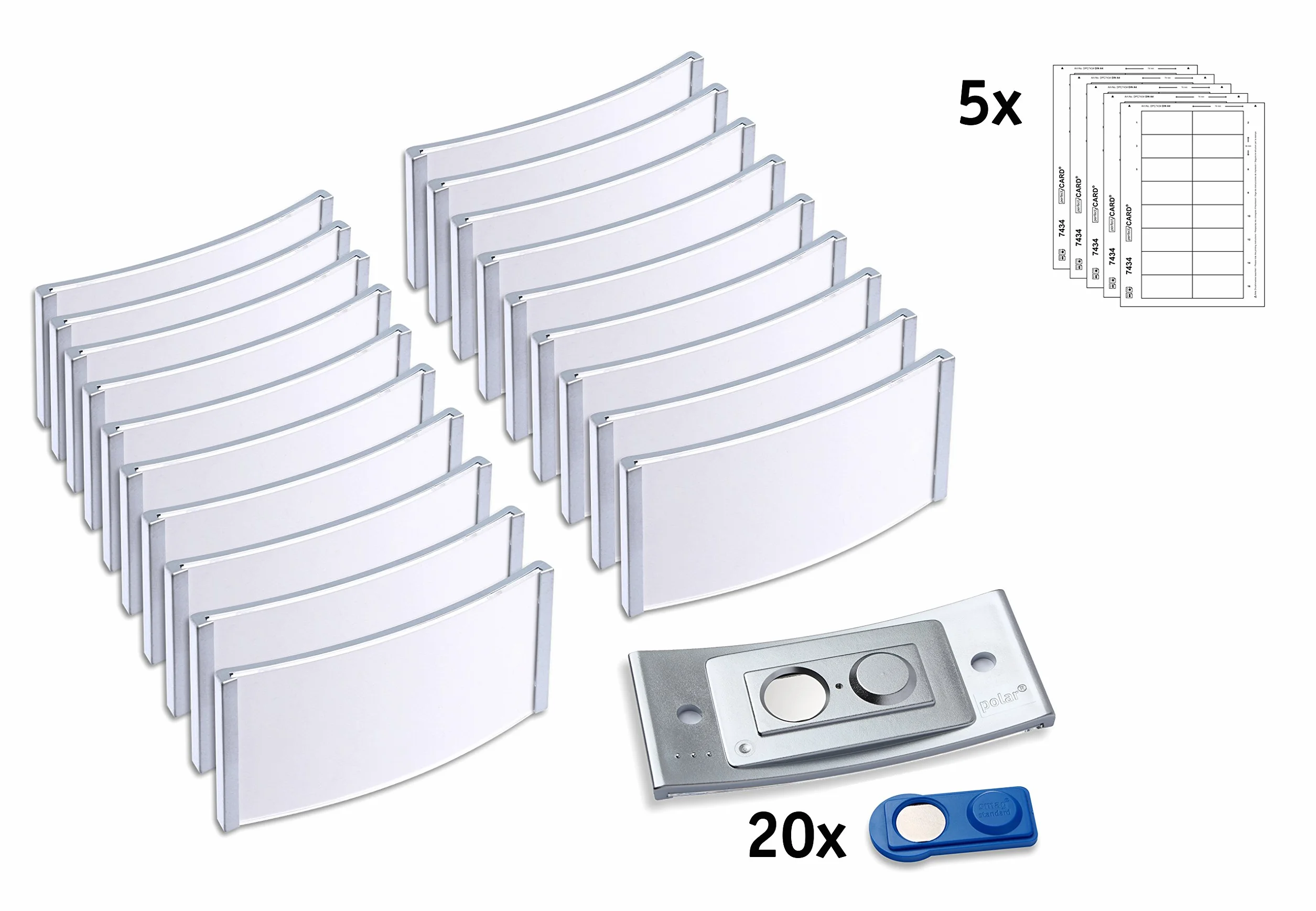 Badgepoint Polar35 Tabliczki magnetyczne 80x34 mm 20 szt.