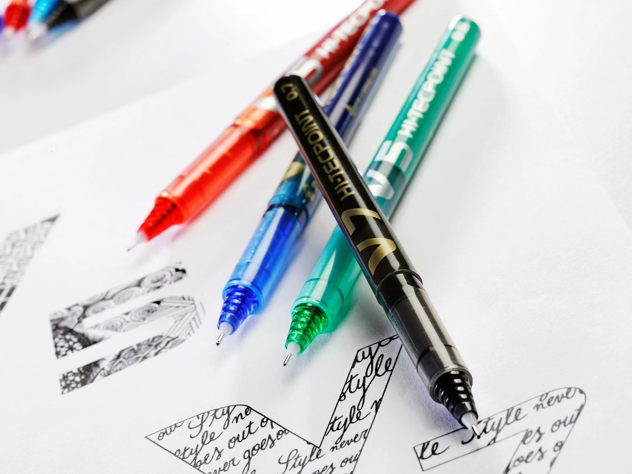 PILOT Hi-Tecpoint V5 zestaw 4 x cienkopis kulkowy czarny