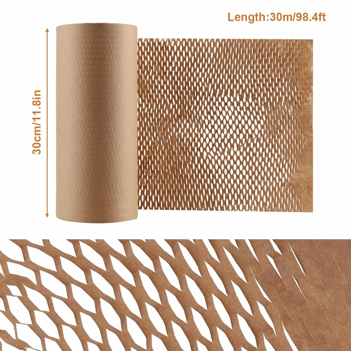Papier pakowy w strukturze plastra miodu 30 cm x 50 m ekologiczny materiał opakowaniowy