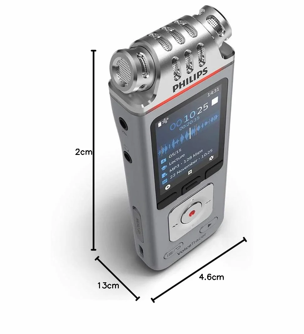 Philips DVT4110 Przenośne Urządzenie Rejestrujące, Srebrny, 8 GB
