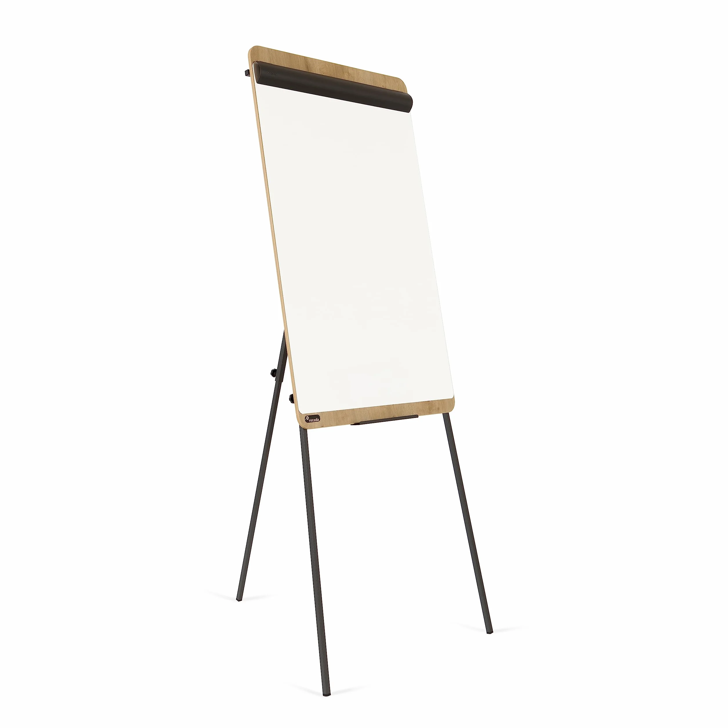 Rocada Tablica suchościeralna ze stojakiem i drewnianą ramą, magnetyczna 69 x 115 cm biały
