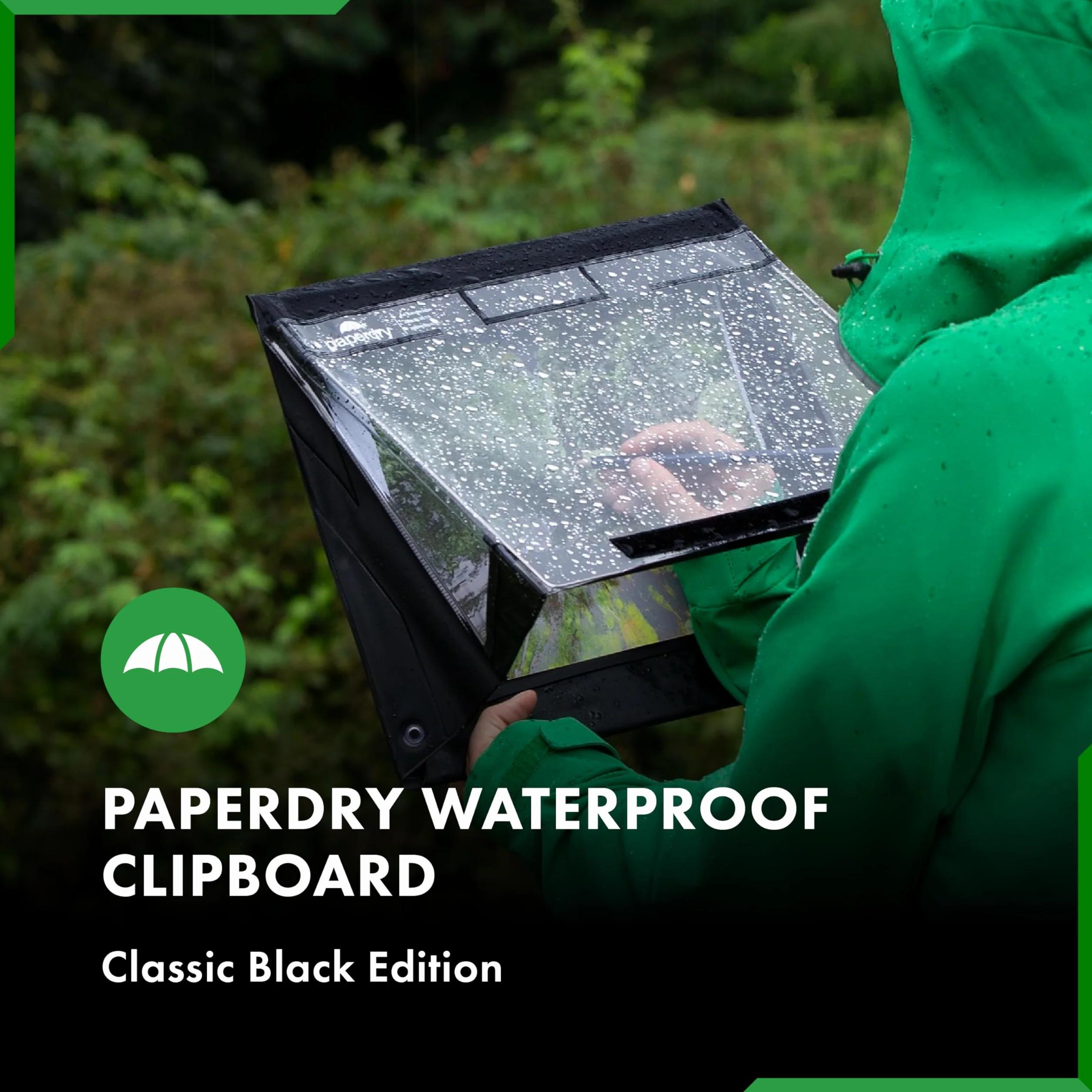 Paperdry Wodoodporna Podkładka A4 Pionowa Czarna PVC Klemmbrett z Pokrywą i Schowkiem