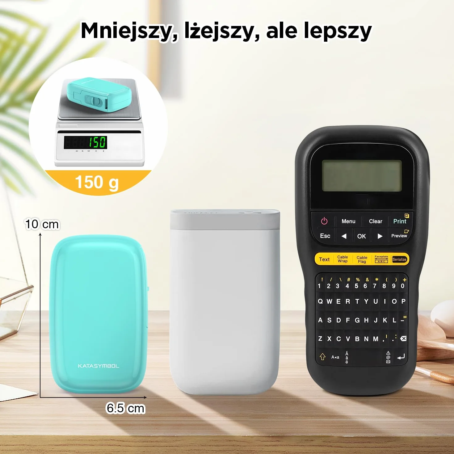 SUPVAN E16 Bluetooth Drukarka Etykiet z 1 rolką 15 mm x 6 m etykiet, Katasymbol Drukarka Samoprzylepnych do systemów iOS i Android, Cyjan