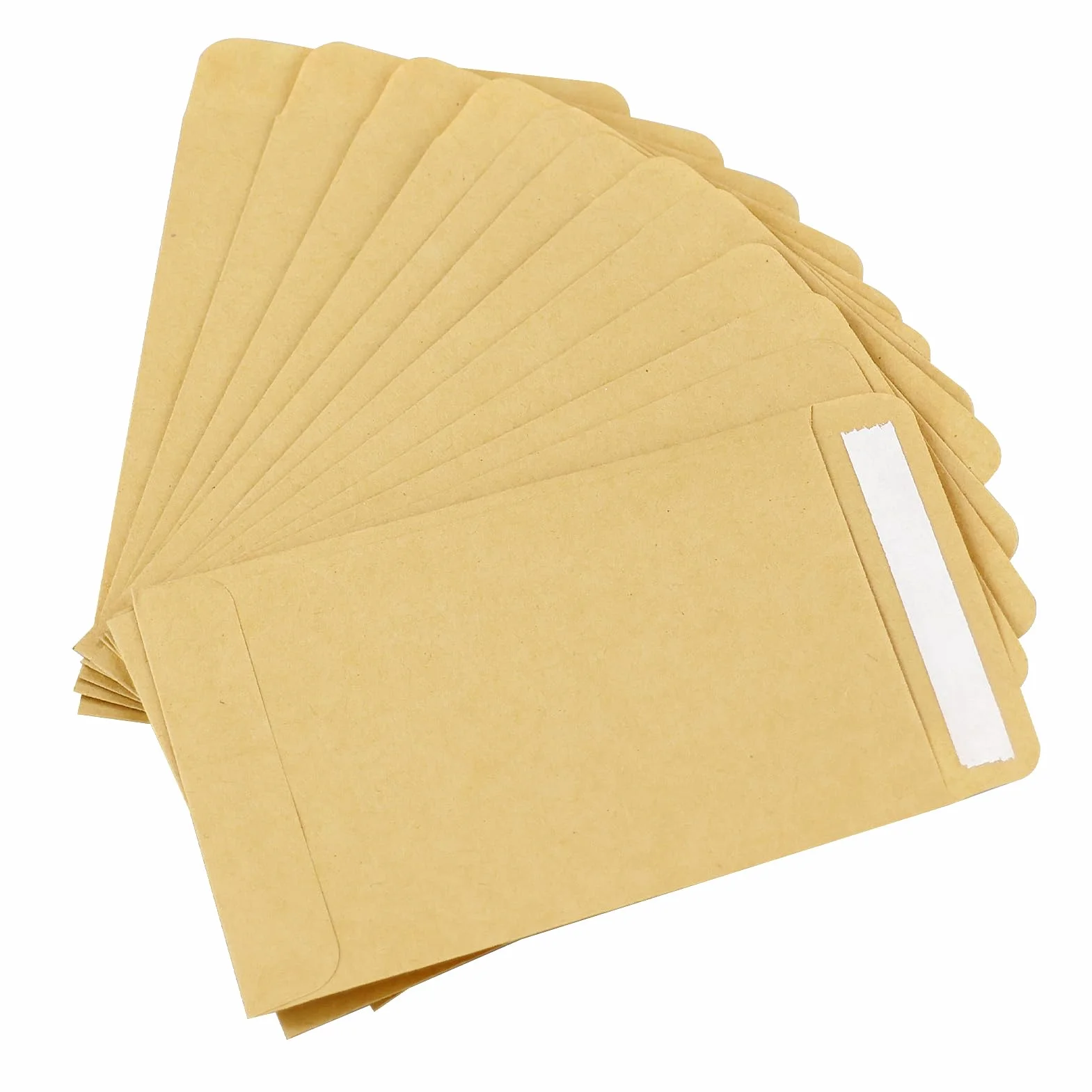 SZXMDKH 150 szt. małych kopert z nasionami, samoprzylepne mini brązowe koperty z papieru siarczanowego, małe przedmioty, monety, znaczki, karty, nasiona, 9 x 6 cm, żółty papier kraftowy (npzxf0150)